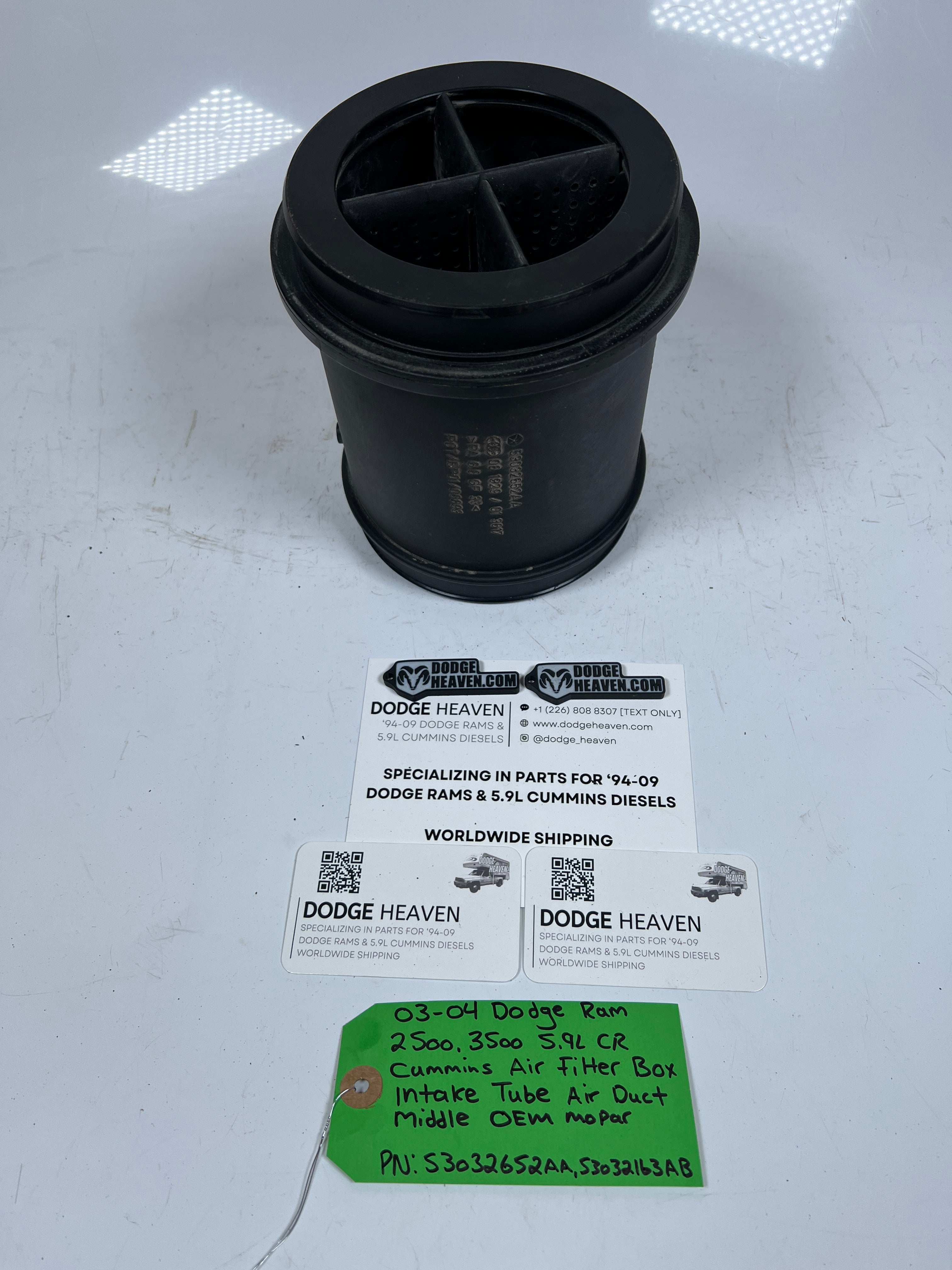 2003-2004 Dodge Ram 5.9L Cummins Air Filter Intake Duct / Tube