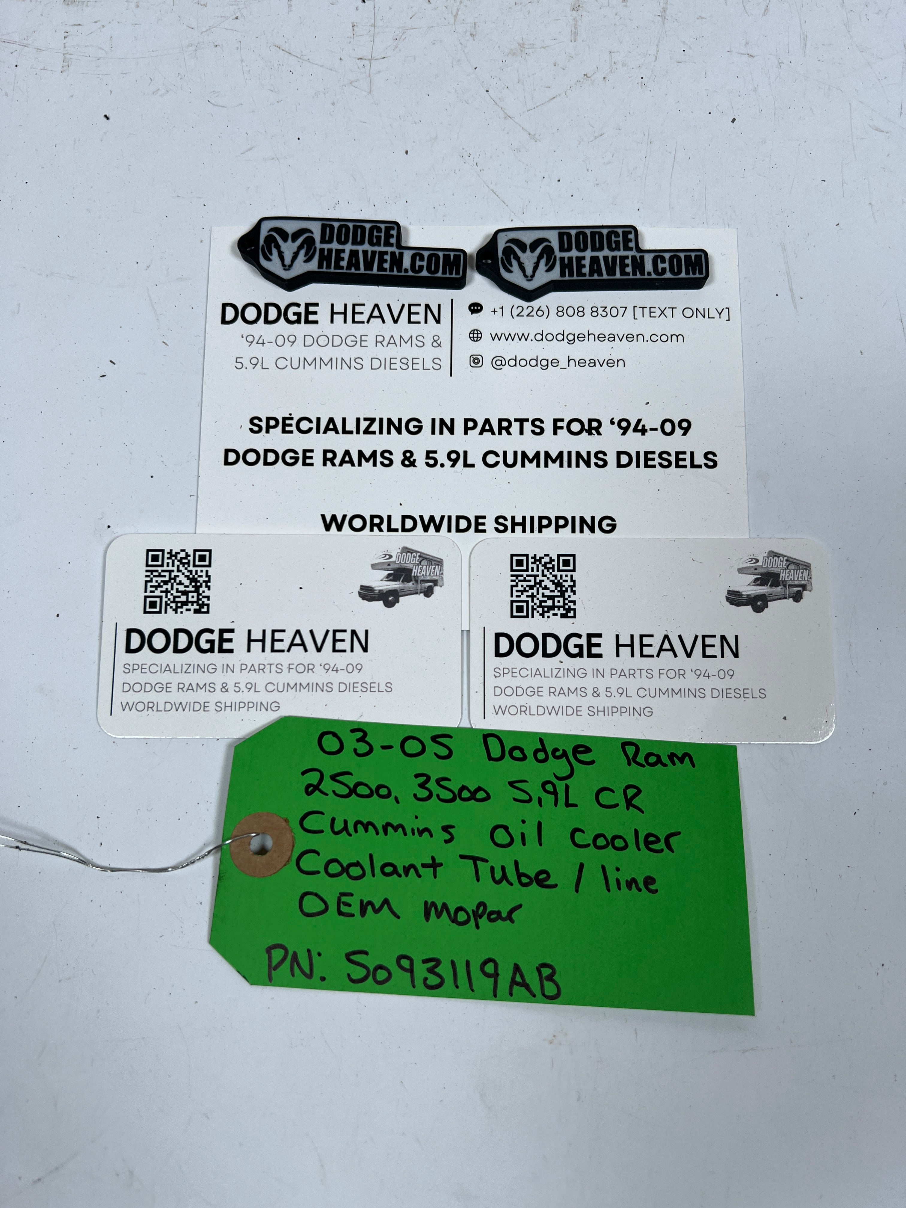 2003-2005 Dodge Ram 2500 3500 5.9L Cummins Oil Cooler Coolant Tube