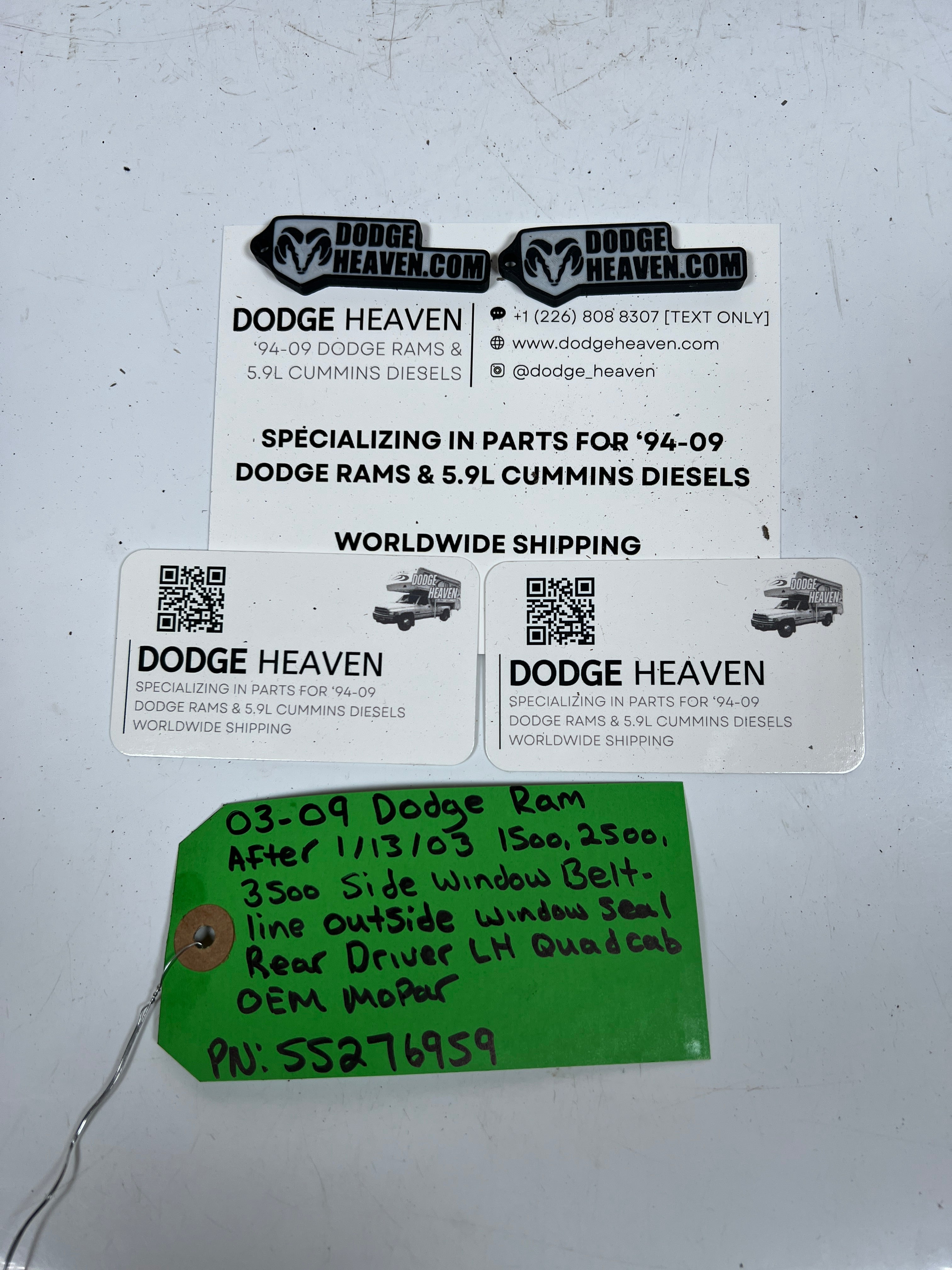 2003-2009 Dodge Ram 1500-3500 Window Belt Line window Seal Rear LH