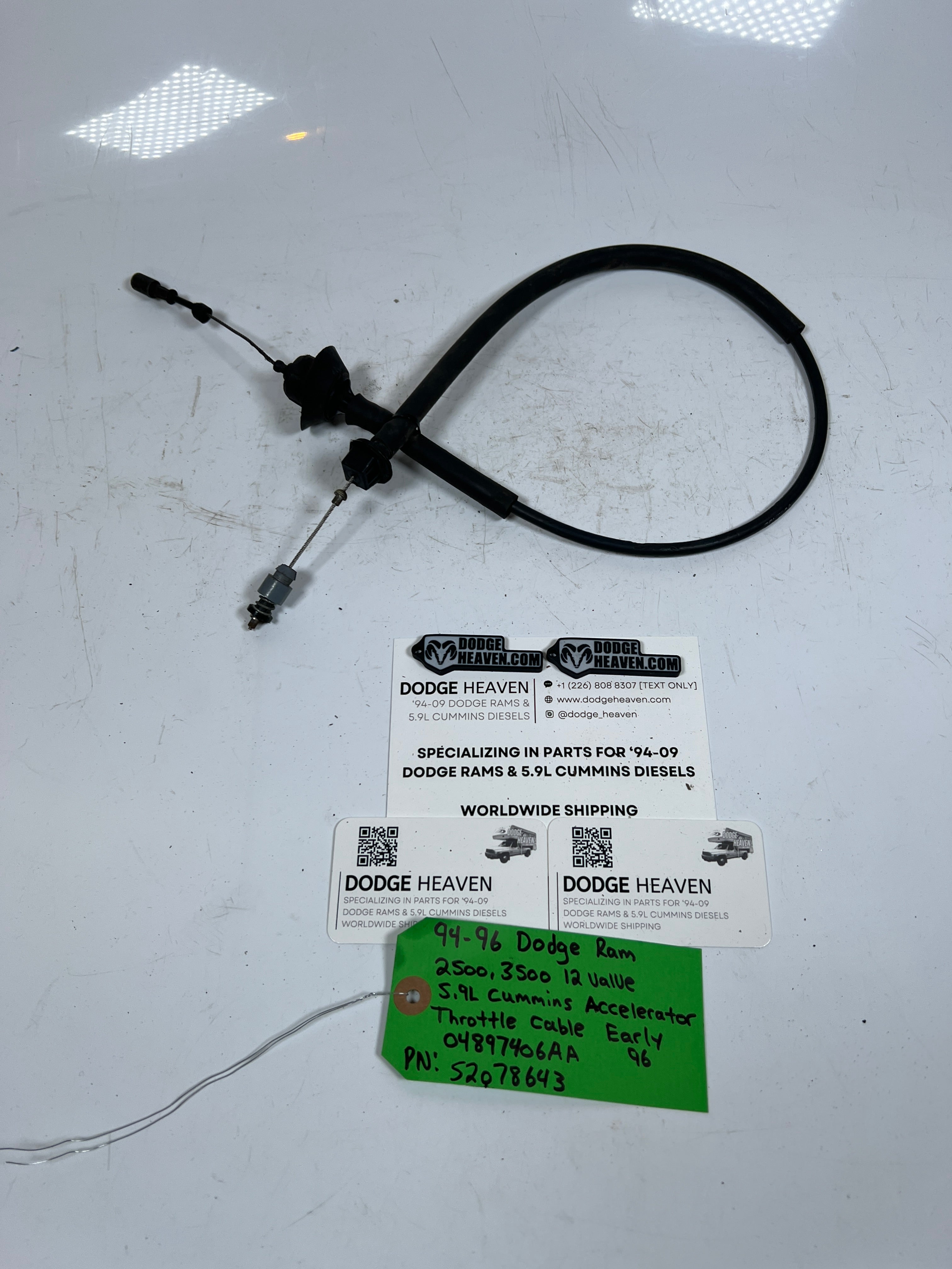 1994-1996 Dodge Ram 12V 5.9L Cummins Accelerator Throttle Cable