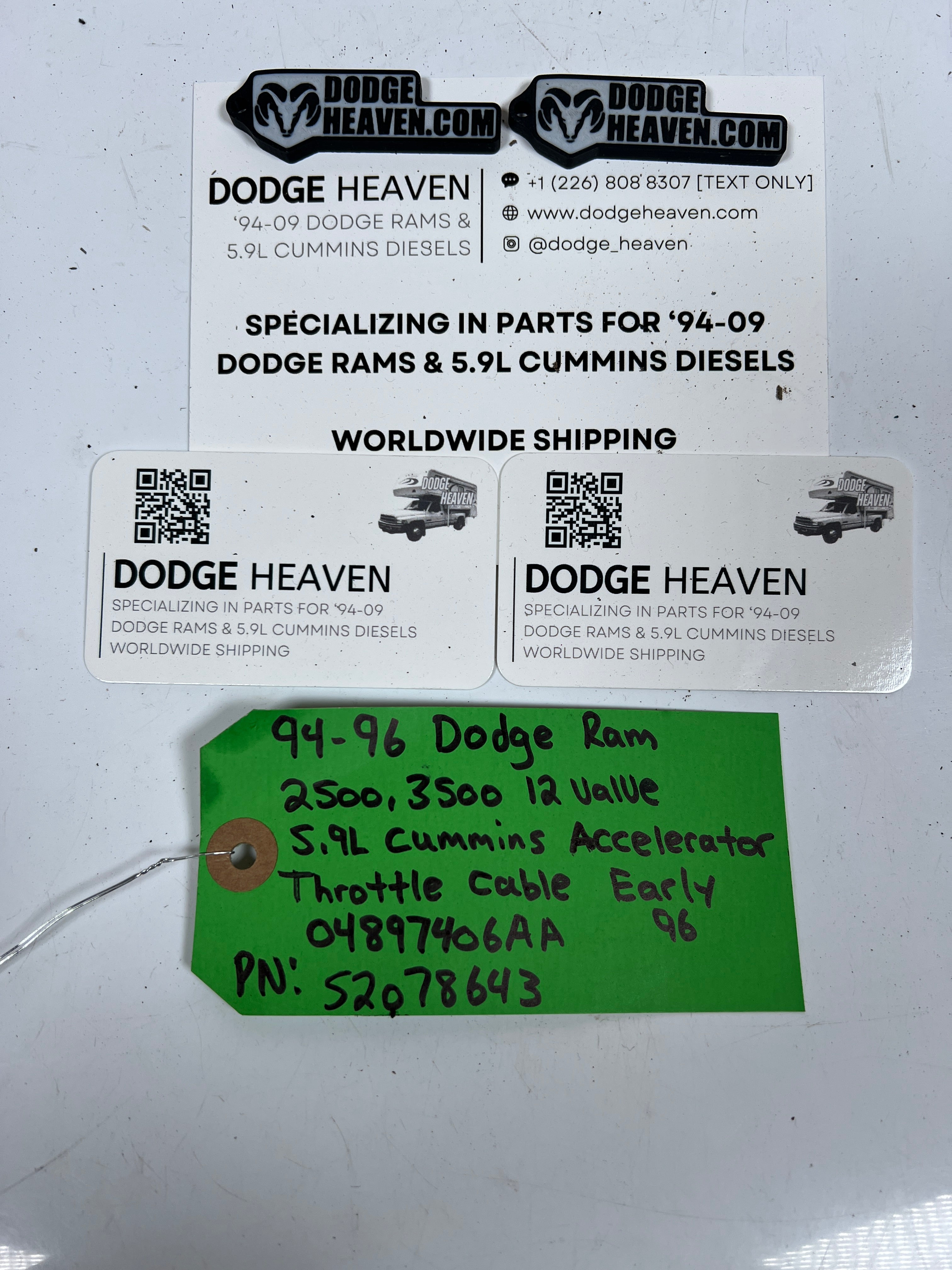 1994-1996 Dodge Ram 12V 5.9L Cummins Accelerator Throttle Cable