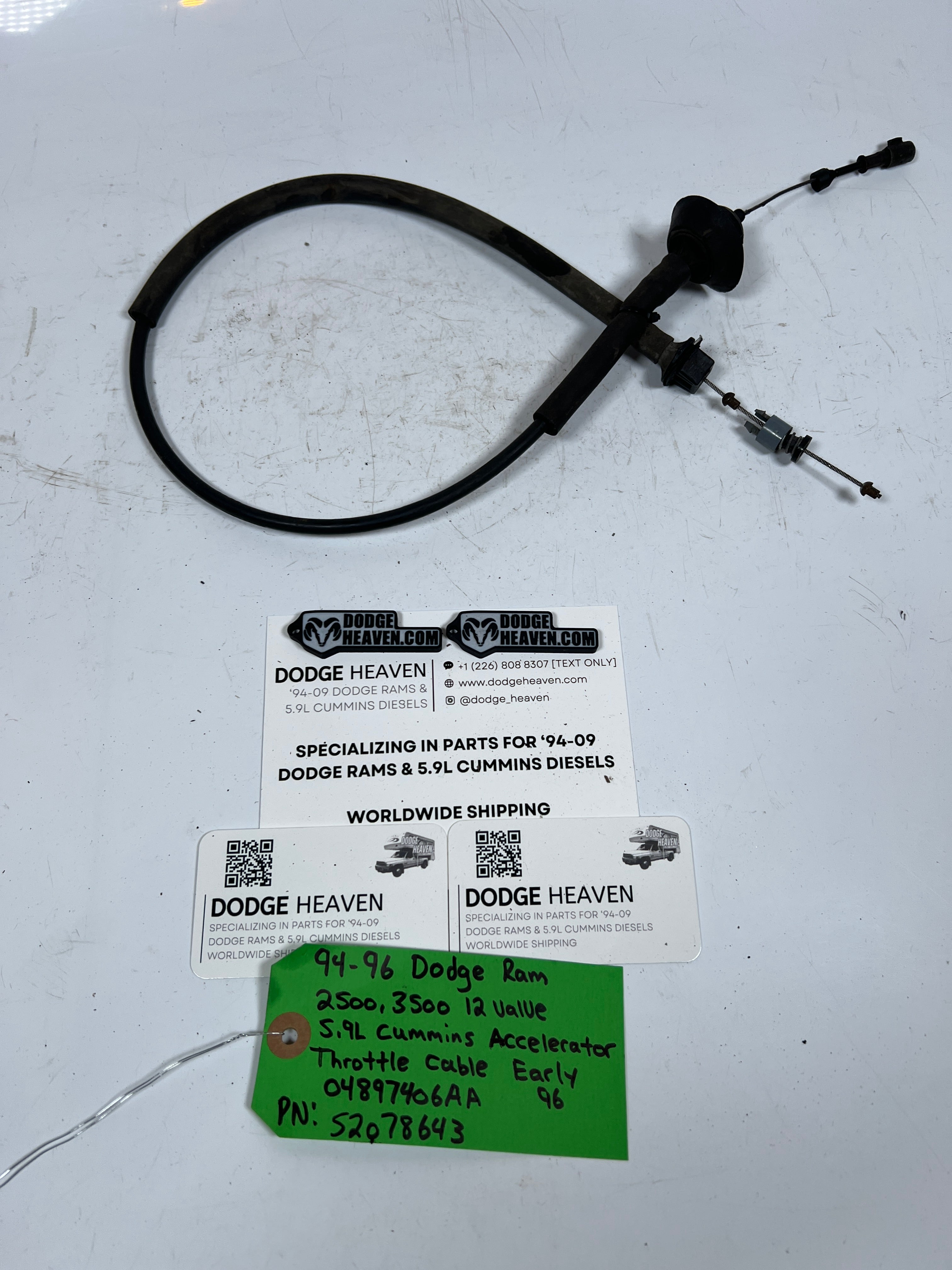 1994-1996 Dodge Ram 12V 5.9L Cummins Accelerator Throttle Cable