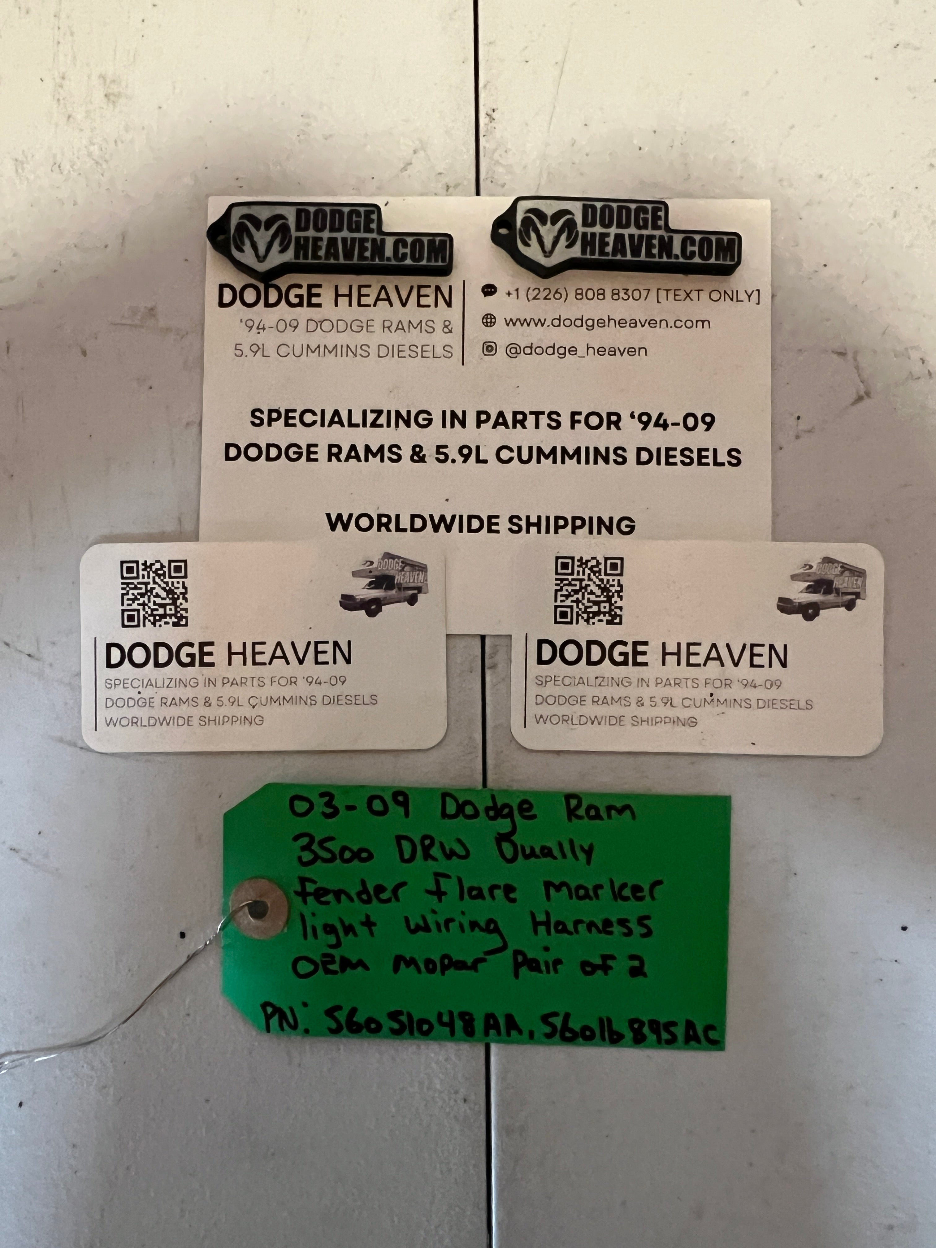 2003-2009 Dodge Ram 3500 Dually Fender Light Wiring Harness Pair