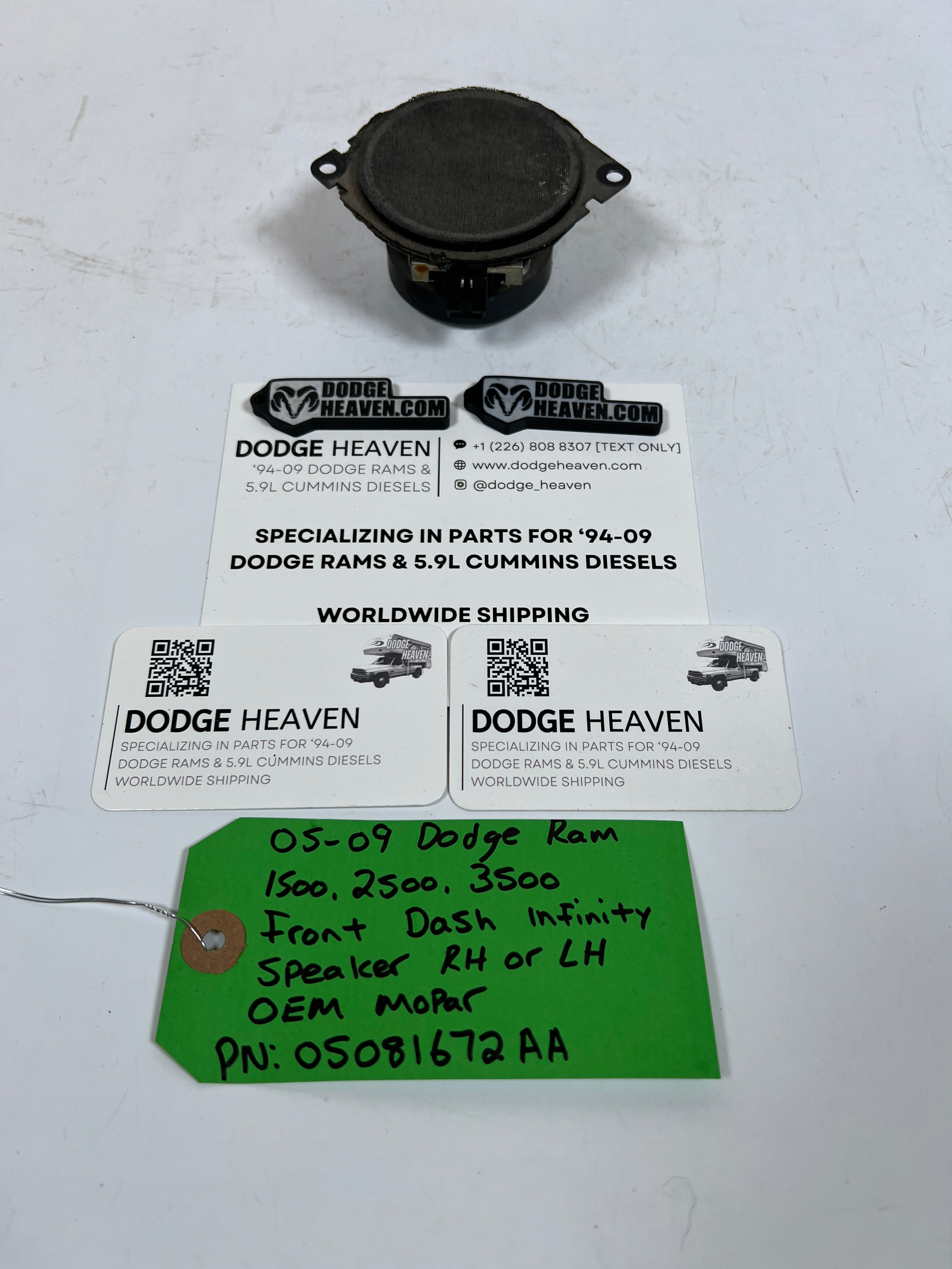 2005-2009 Dodge Ram 1500-3500 Infinity Front Dash Speaker