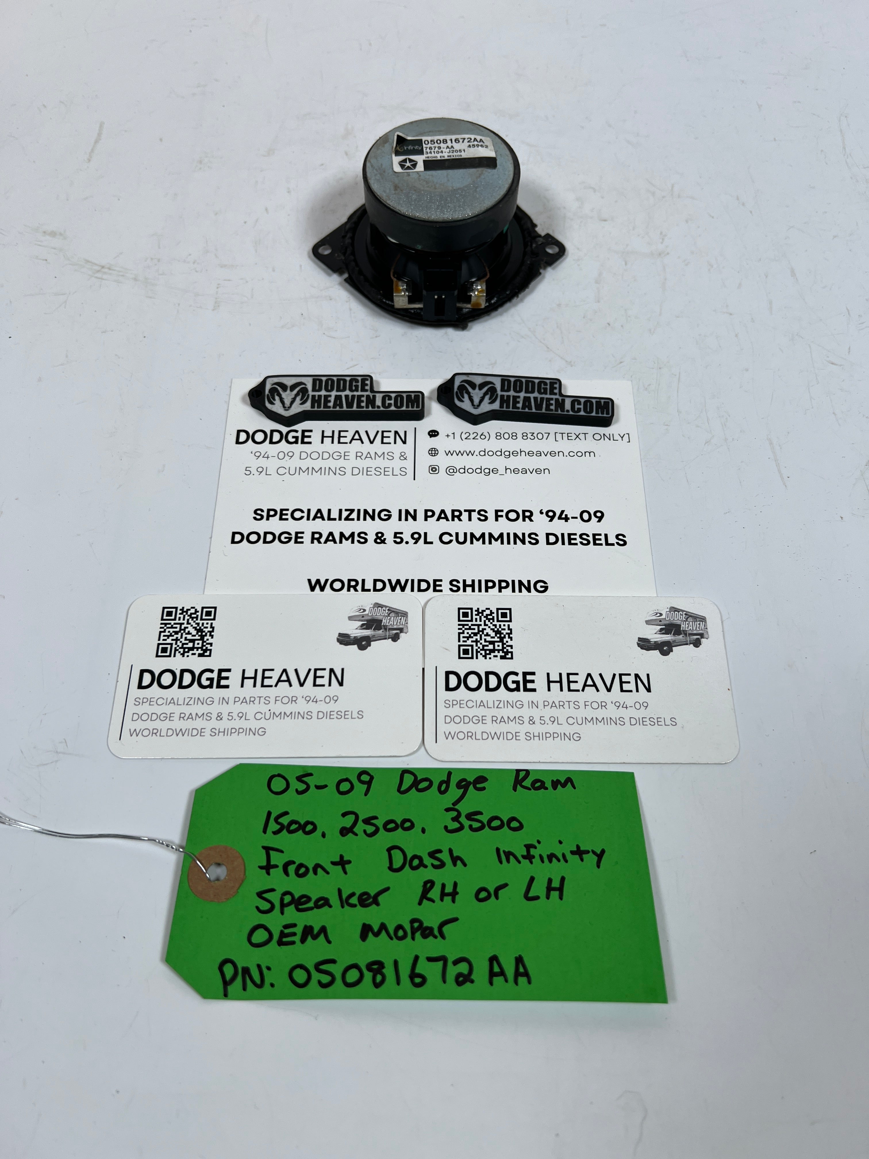 2005-2009 Dodge Ram 1500-3500 Infinity Front Dash Speaker