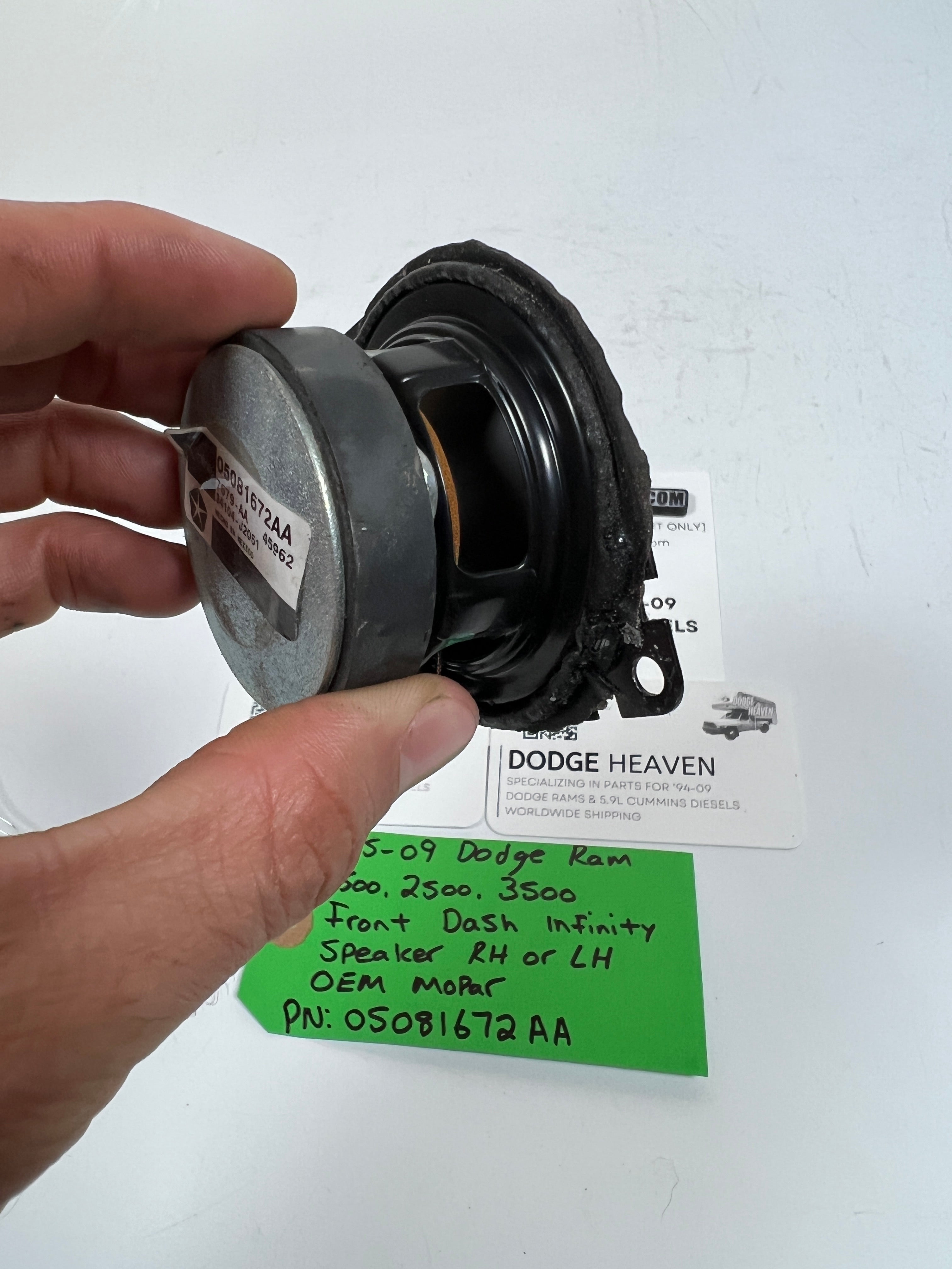 2005-2009 Dodge Ram 1500-3500 Infinity Front Dash Speaker