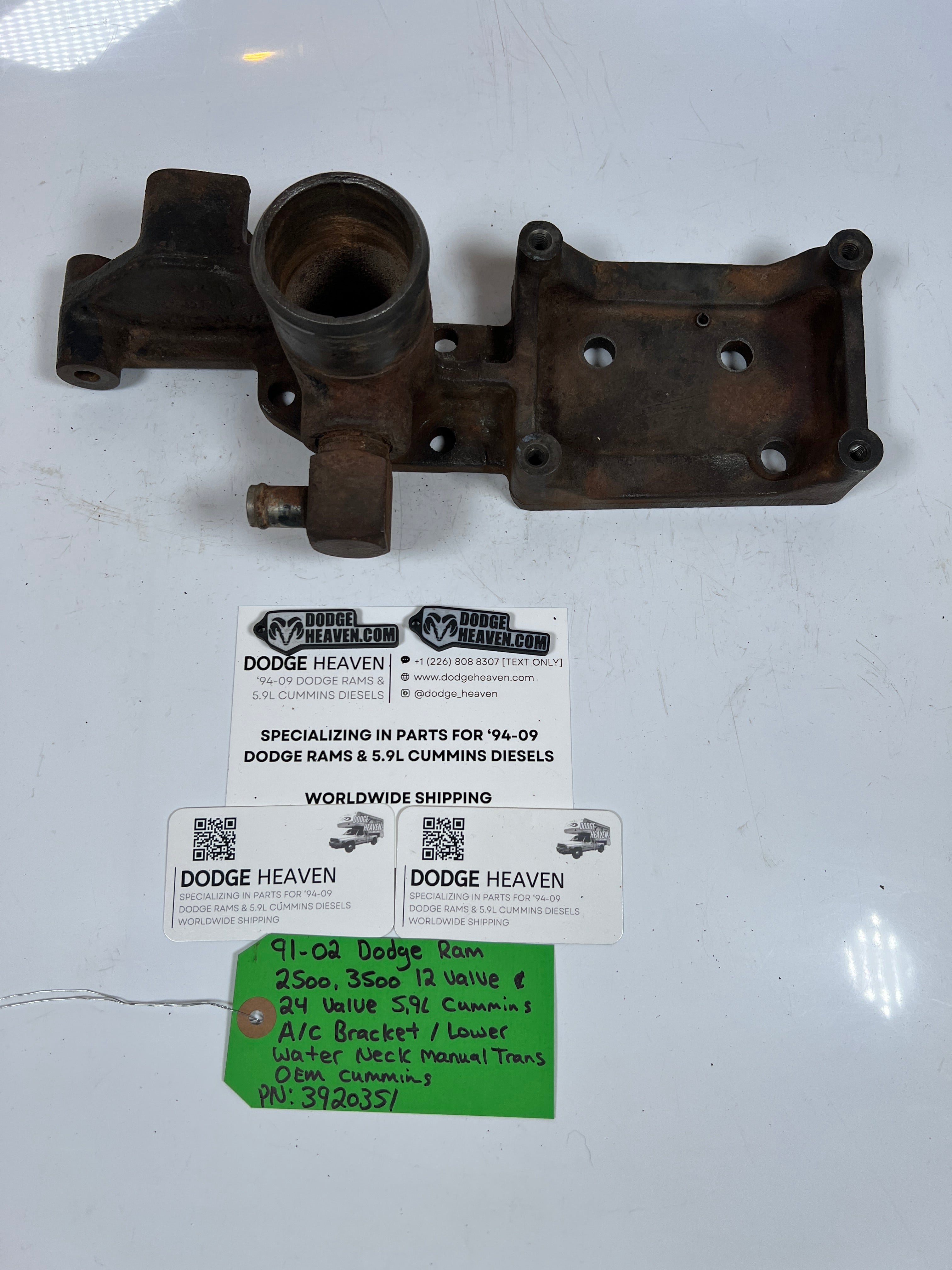 1991-2002 Dodge Ram 12V / 24V 5.9L 2500 3500 A/C Alternator Bracket Cummins (OEM)