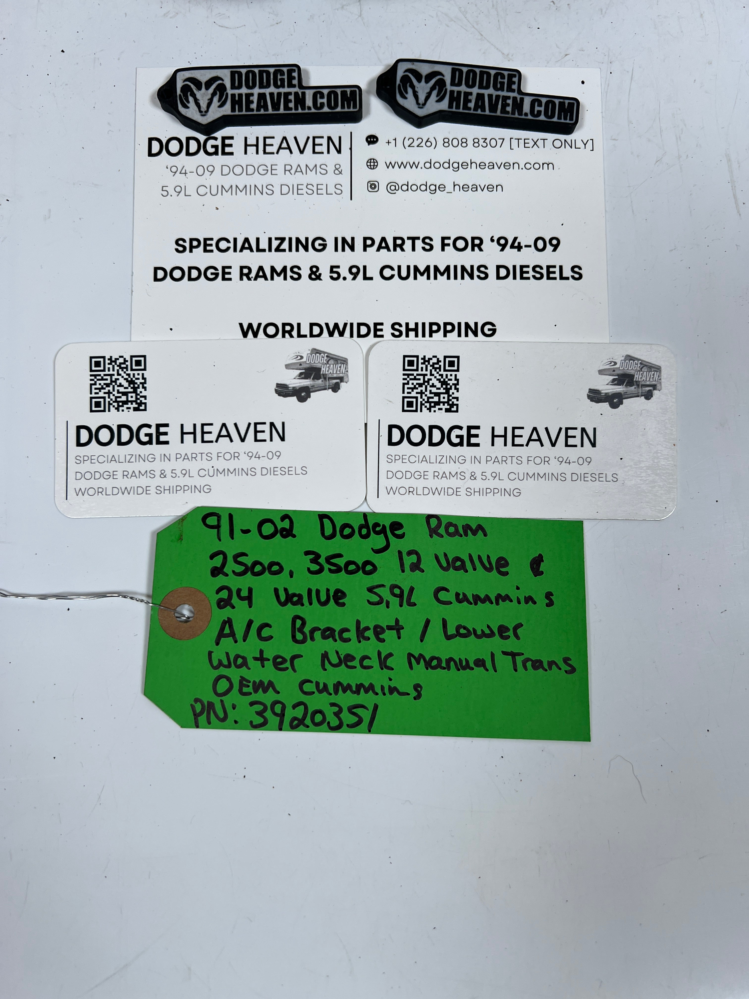 1991-2002 Dodge Ram 12V / 24V 5.9L 2500 3500 A/C Alternator Bracket Cummins (OEM)