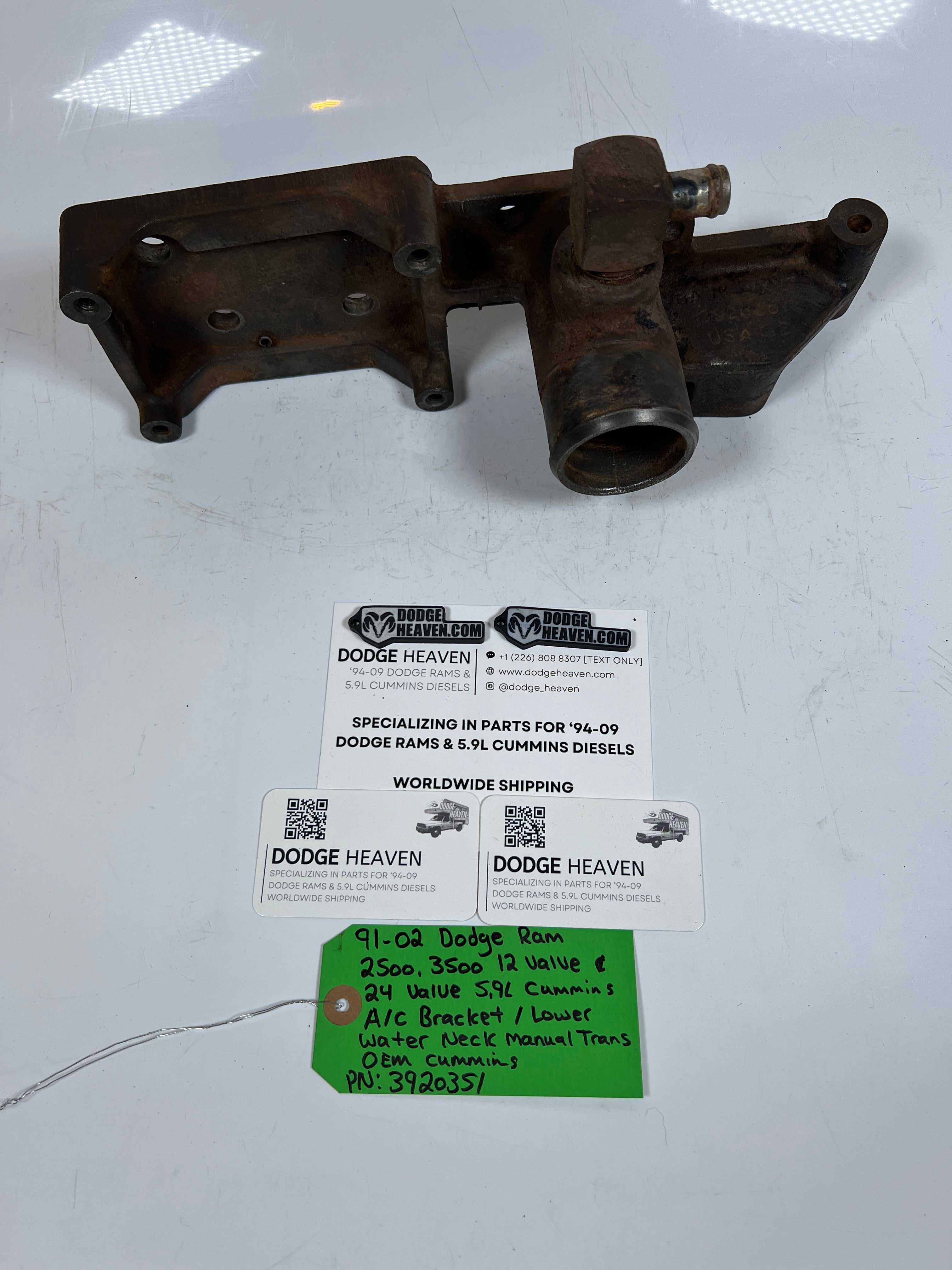 1991-2002 Dodge Ram 12V / 24V 5.9L 2500 3500 A/C Alternator Bracket Cummins (OEM)