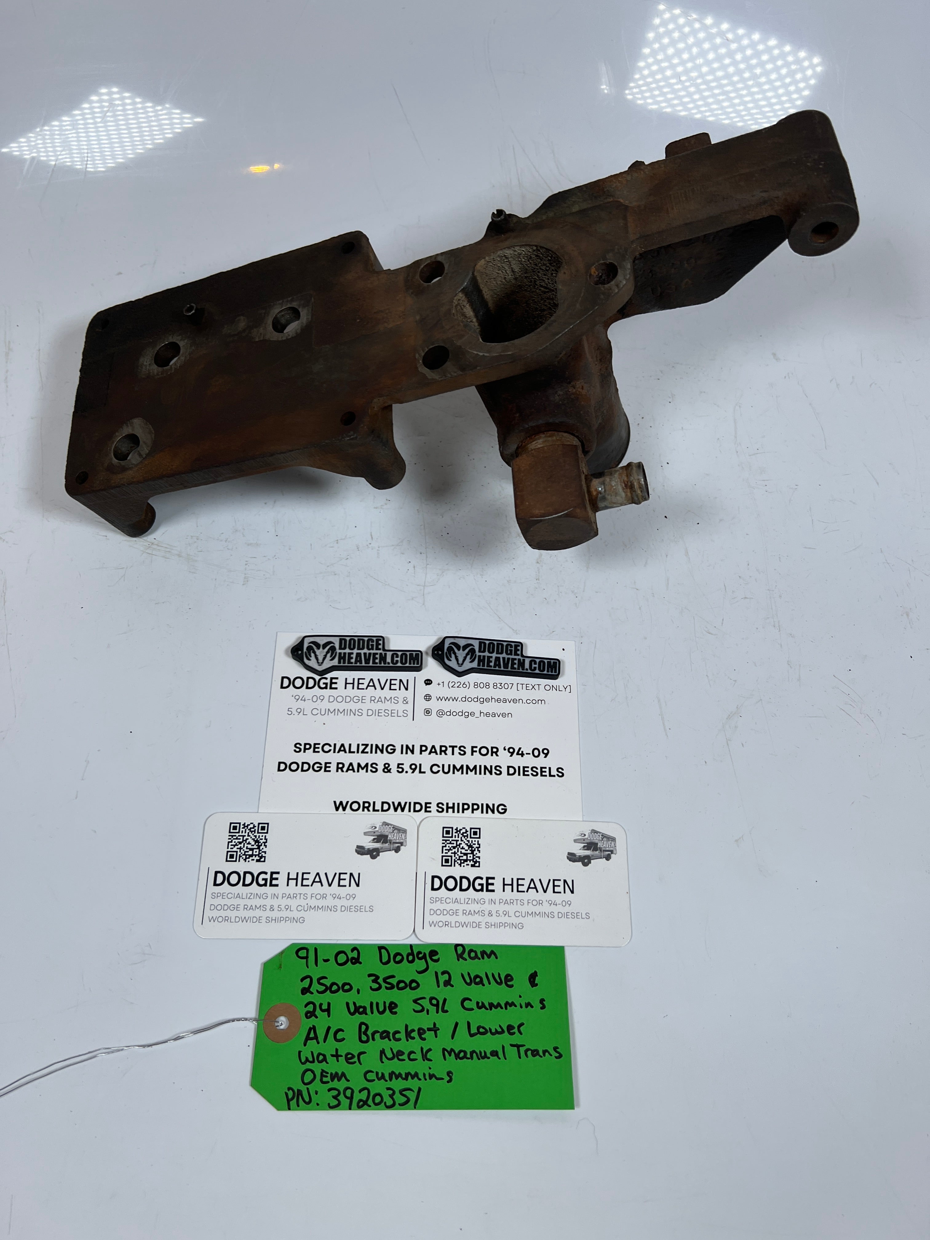 1991-2002 Dodge Ram 12V / 24V 5.9L 2500 3500 A/C Alternator Bracket Cummins (OEM)