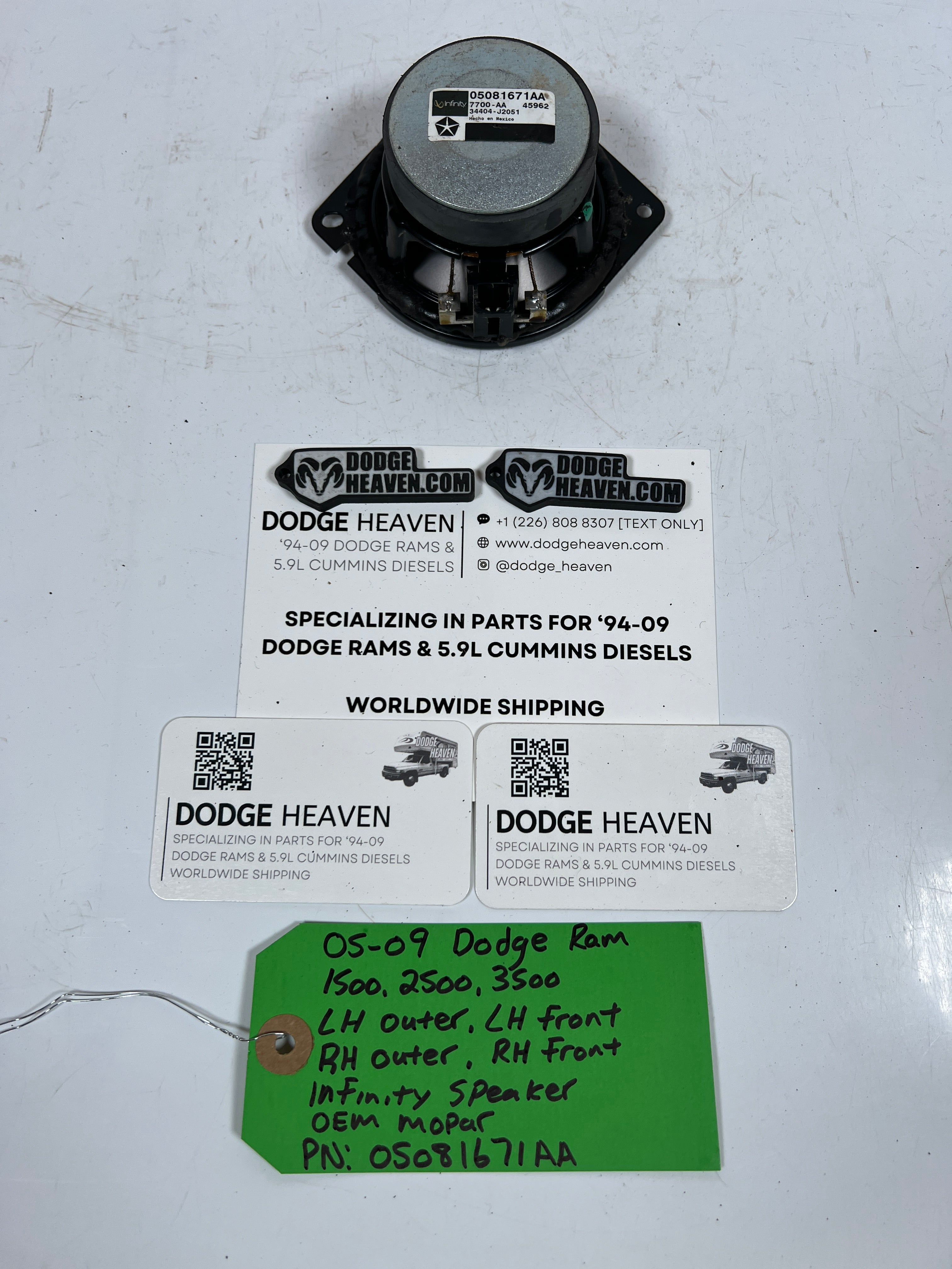 2005-2009 Dodge Ram 1500-3500 Infinity Front Speaker
