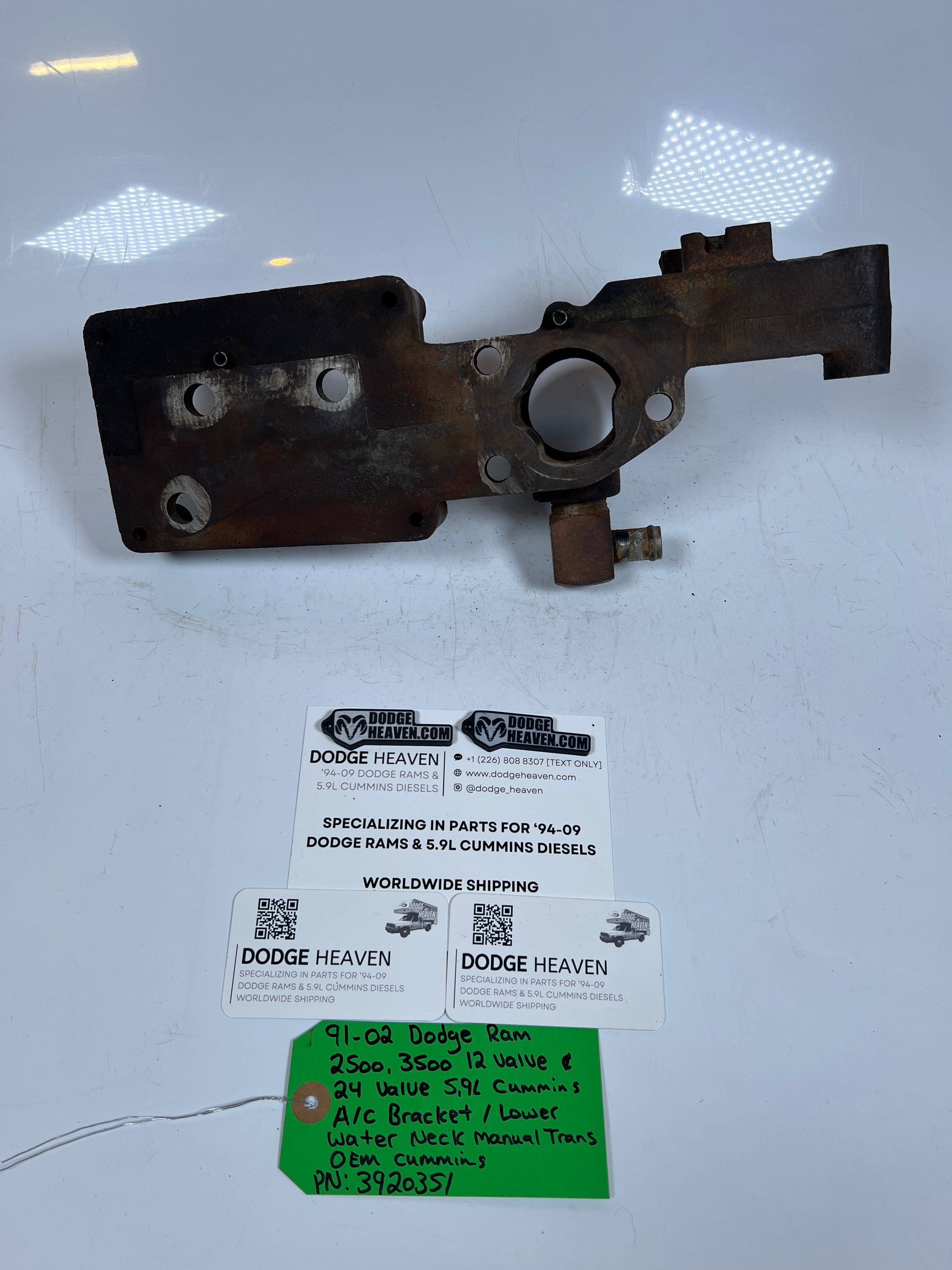 1991-2002 Dodge Ram 12V / 24V 5.9L 2500 3500 A/C Alternator Bracket Cummins (OEM)