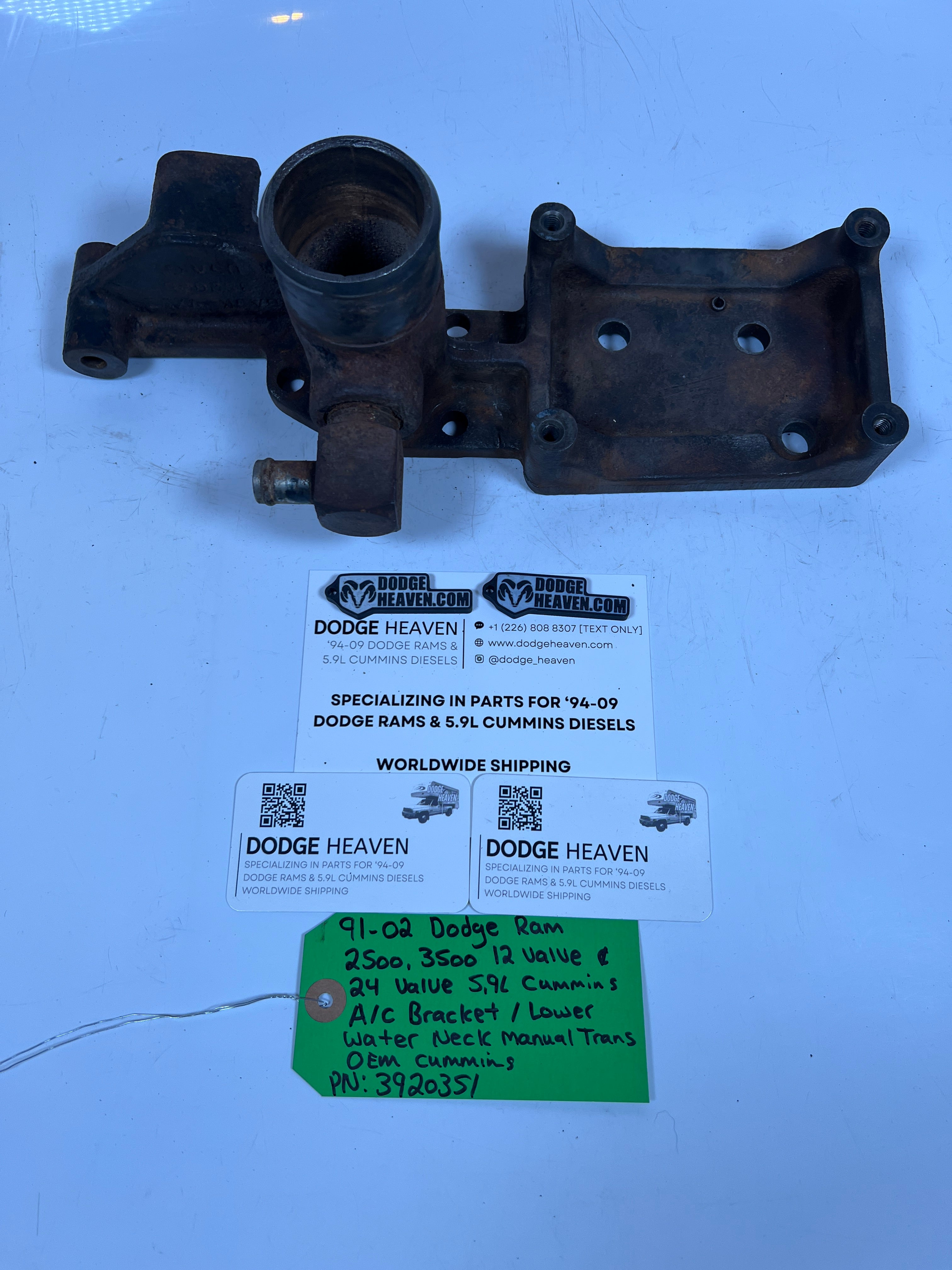 1991-2002 Dodge Ram 12V / 24V 5.9L 2500 3500 A/C Alternator Bracket Cummins (OEM)