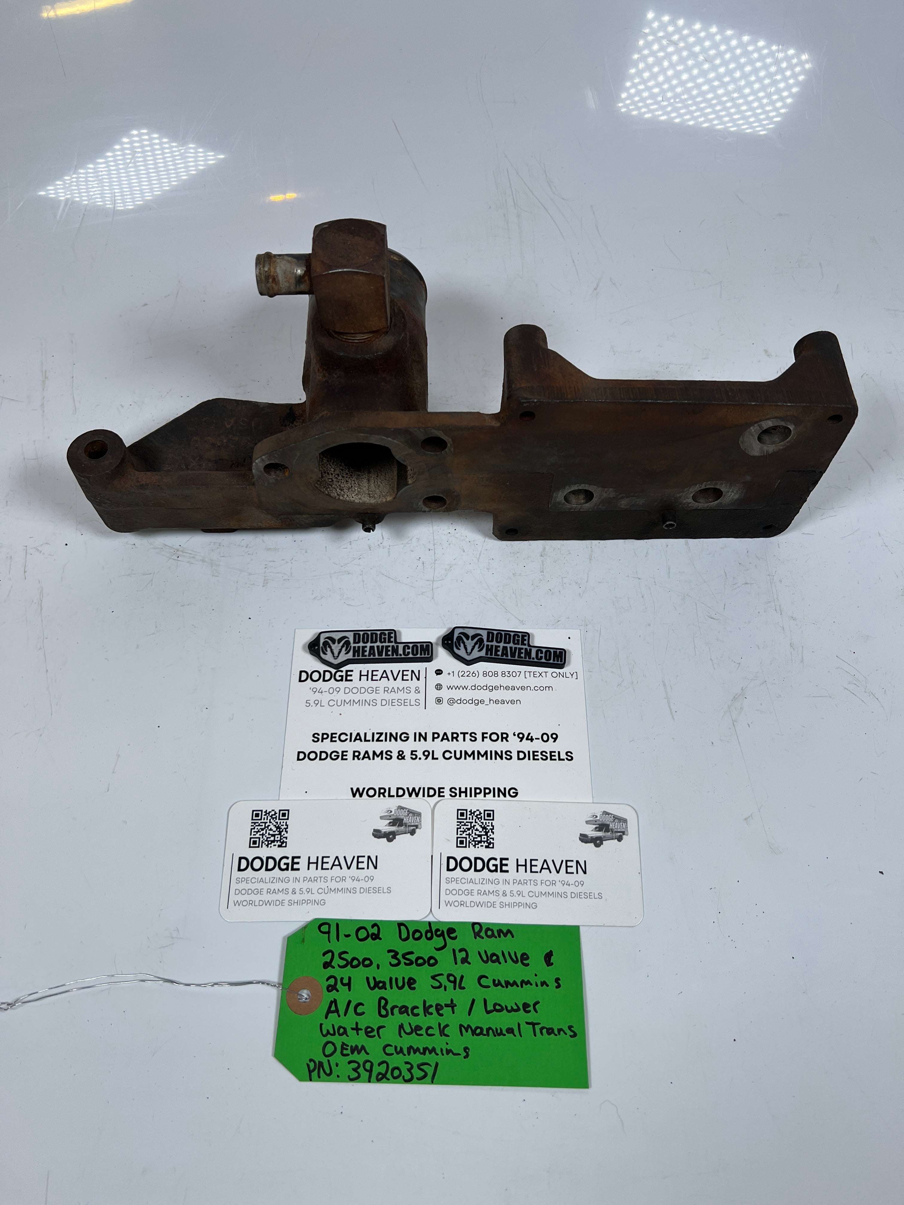 1991-2002 Dodge Ram 12V / 24V 5.9L 2500 3500 A/C Alternator Bracket Cummins (OEM)