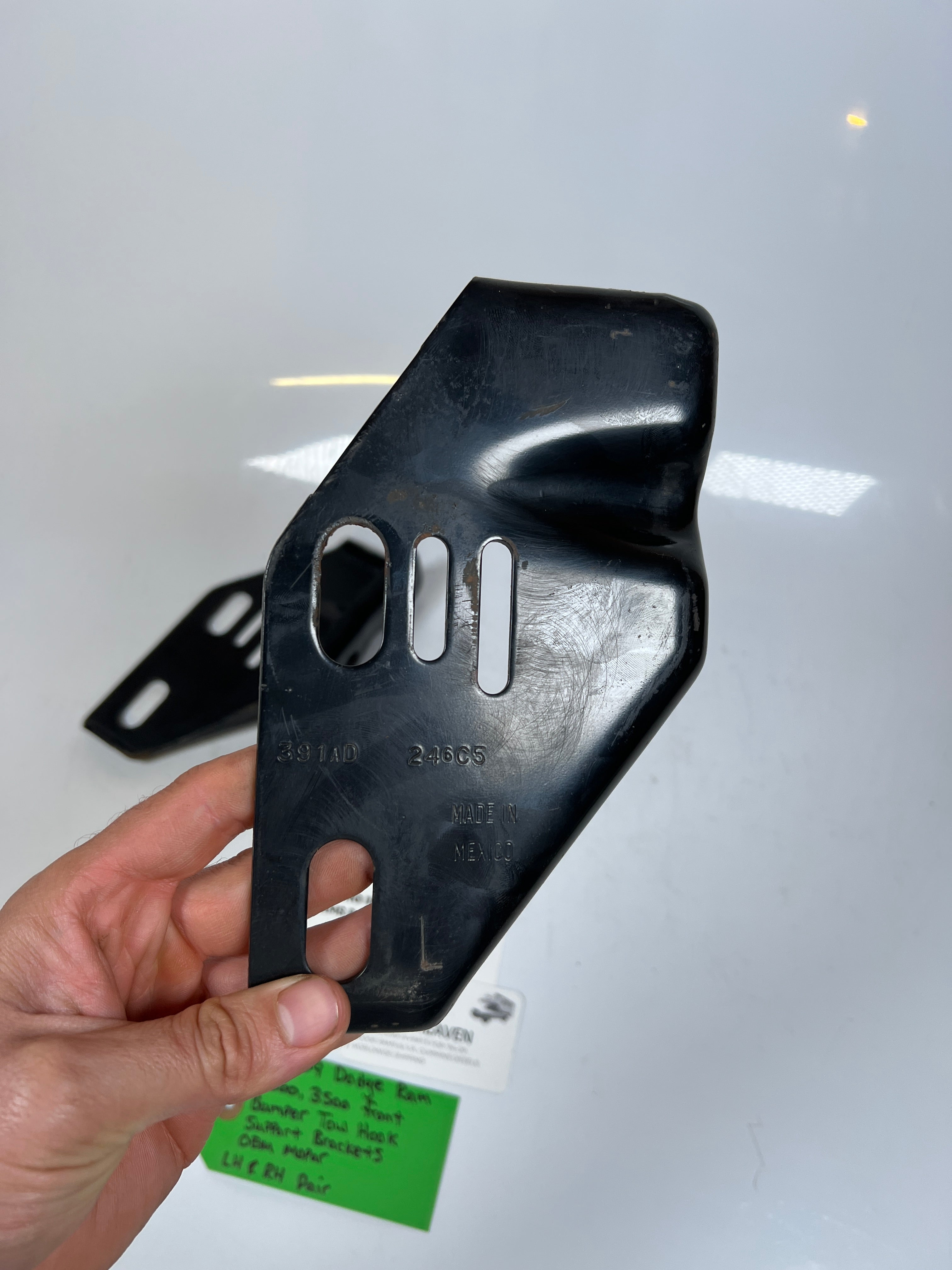 2003-2009 Dodge Ram 2500 3500 Front Bumper Tow Hook Support Bracket LH & RH Pair