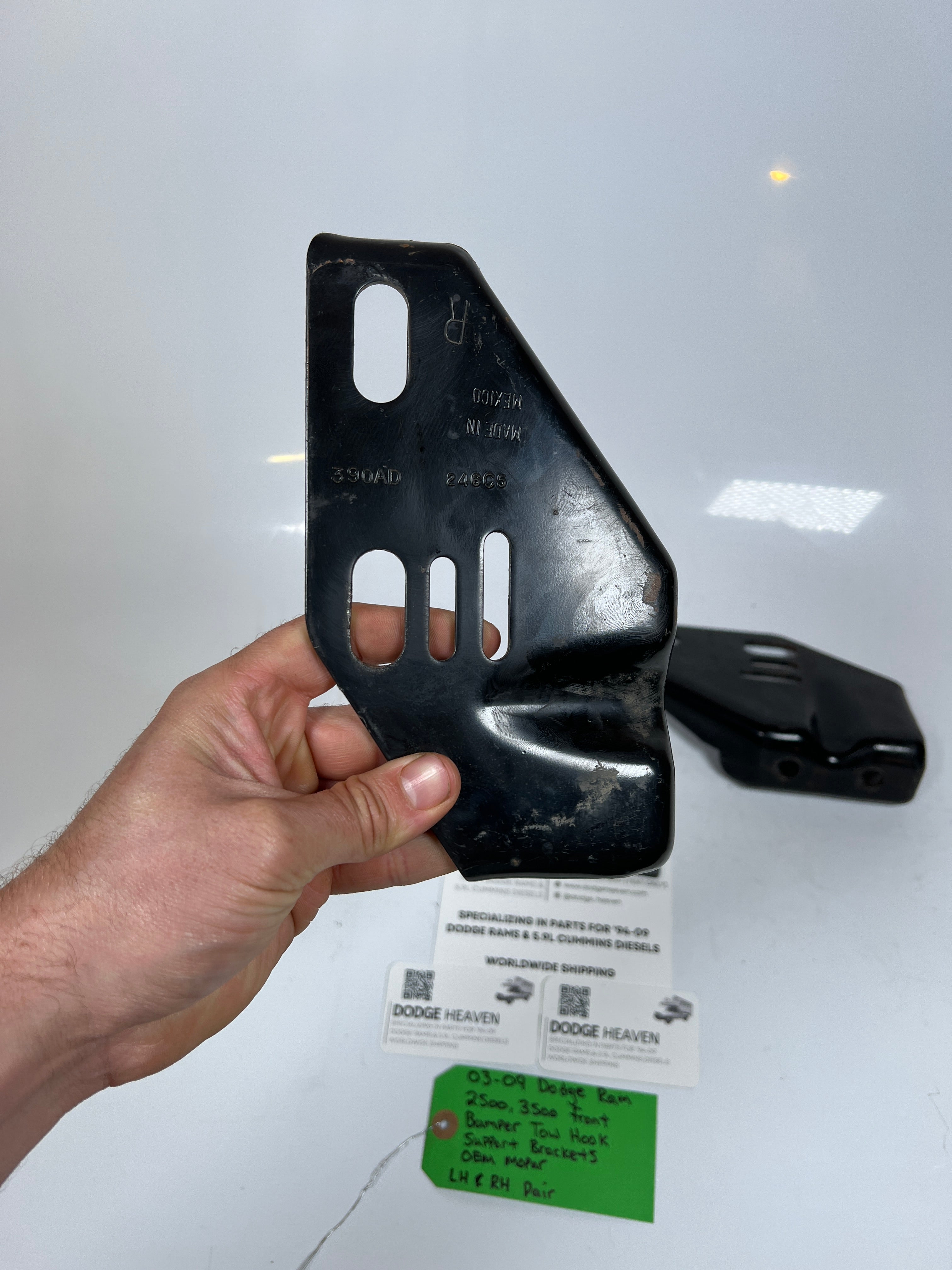 2003-2009 Dodge Ram 2500 3500 Front Bumper Tow Hook Support Bracket LH & RH Pair