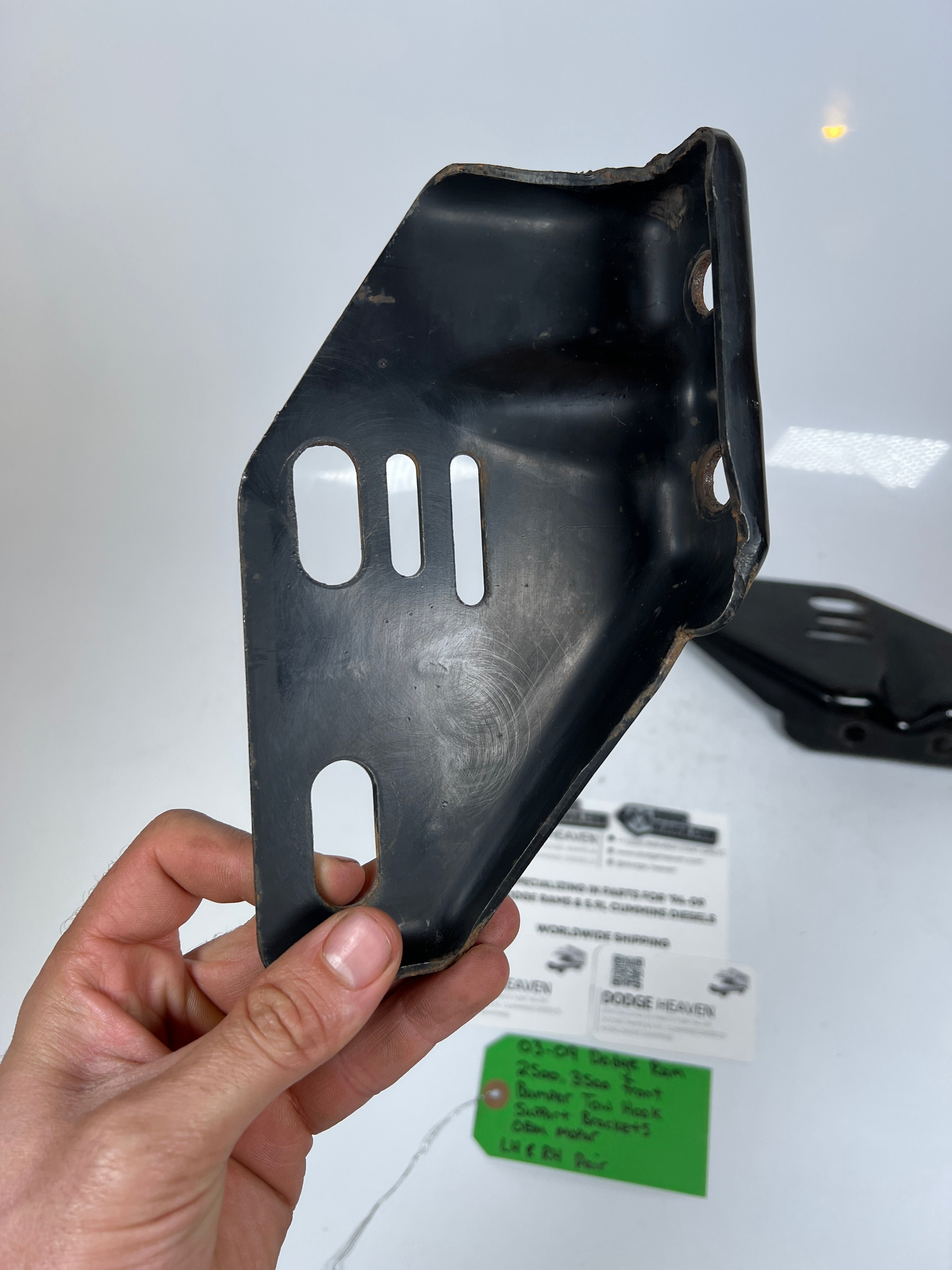 2003-2009 Dodge Ram 2500 3500 Front Bumper Tow Hook Support Bracket LH & RH Pair
