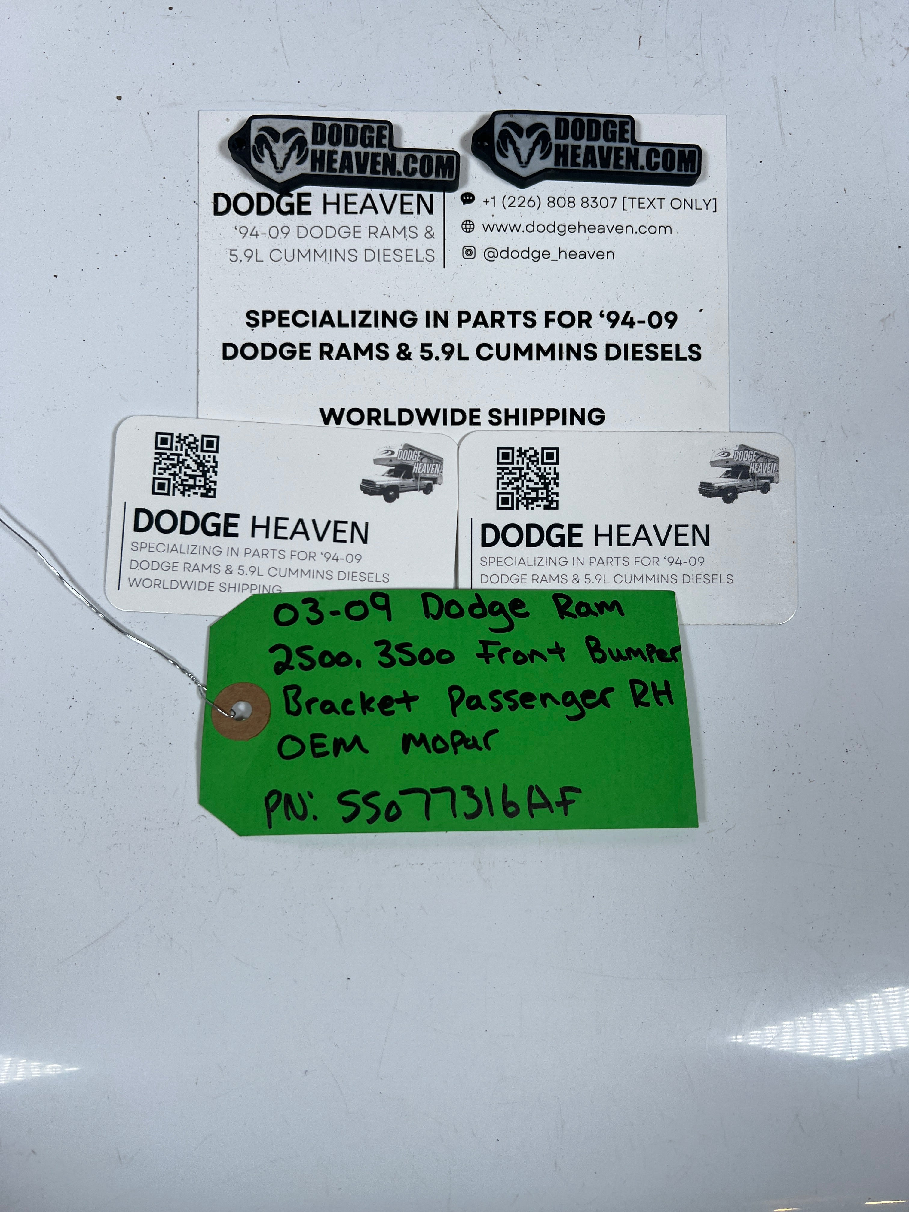 2003-2009 Dodge Ram 2500 3500 Front Bumper Bracket Passenger RH