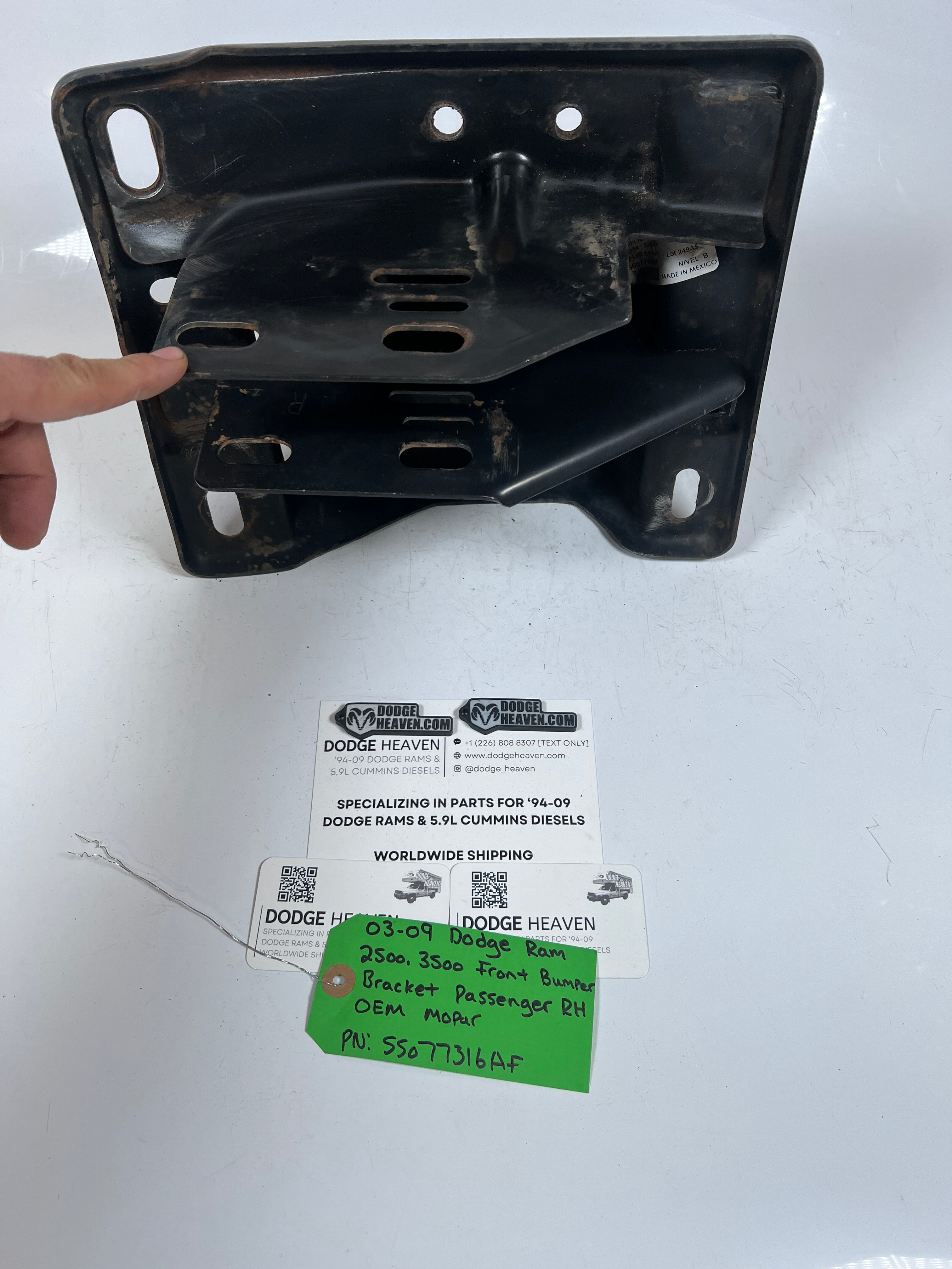 2003-2009 Dodge Ram 2500 3500 Front Bumper Bracket Passenger RH