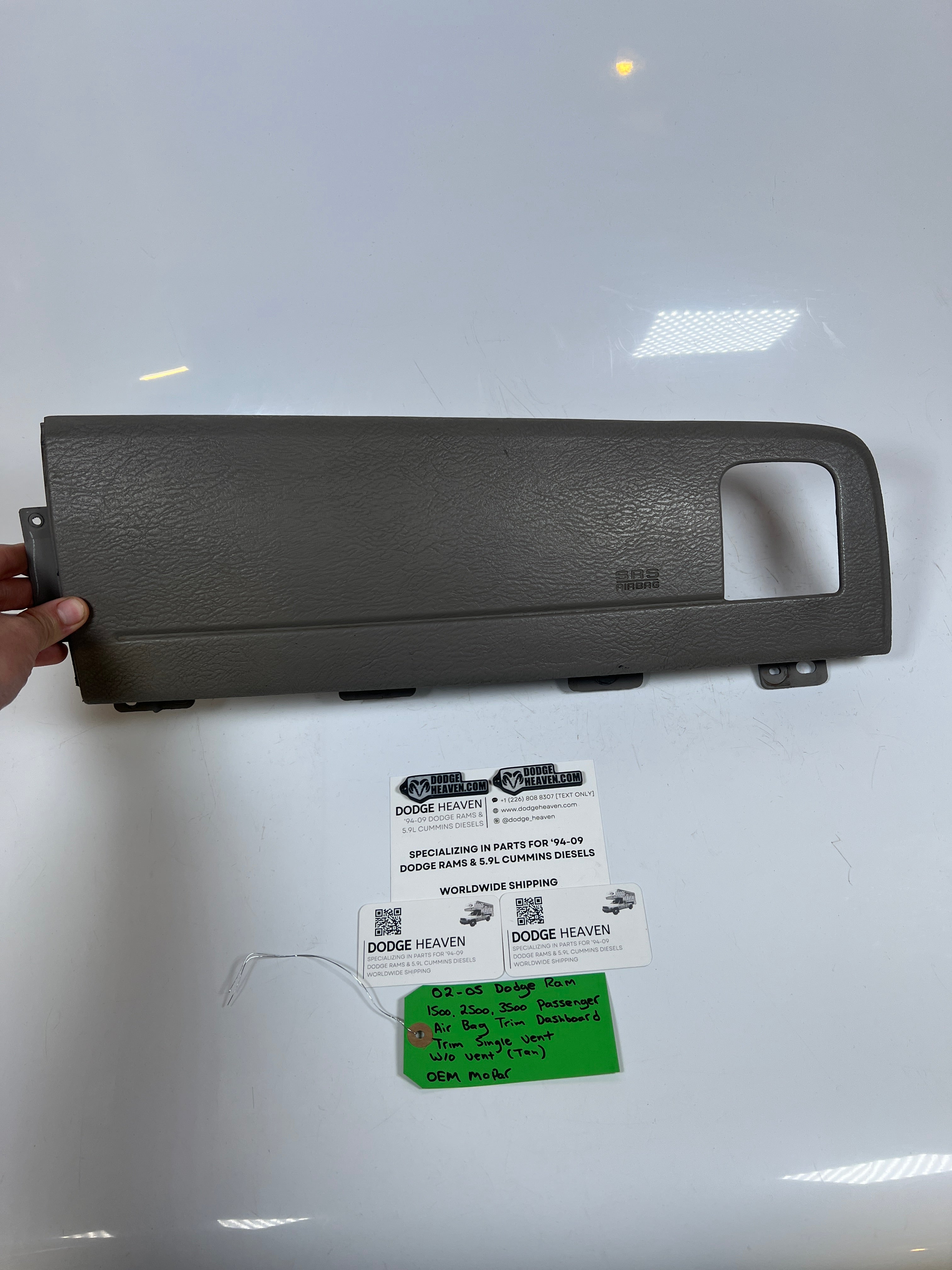2002-2005 Dodge Ram 1500-3500 Passenger Dashboard Trim Cover Tan