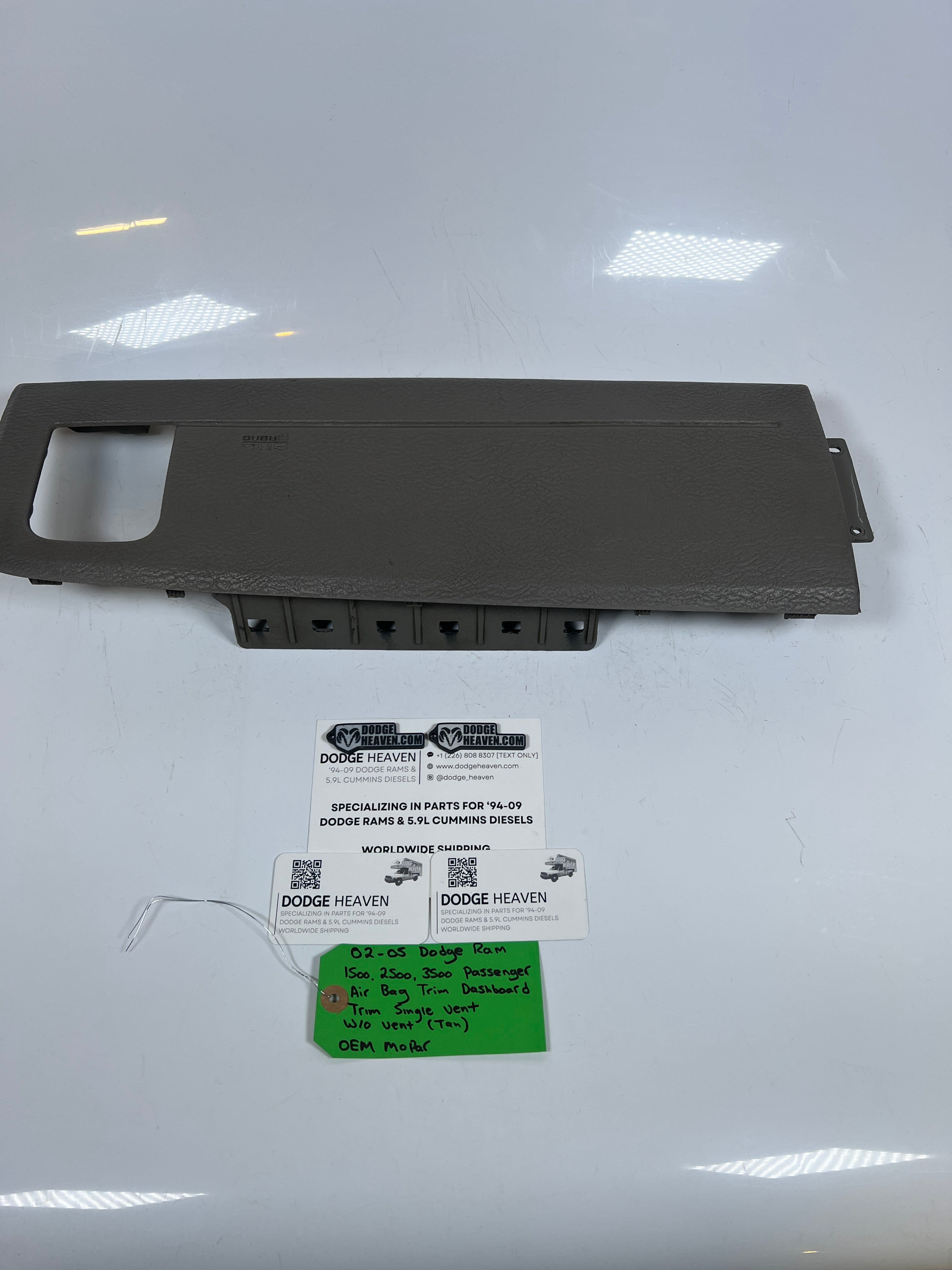 2002-2005 Dodge Ram 1500-3500 Passenger Dashboard Trim Cover Tan