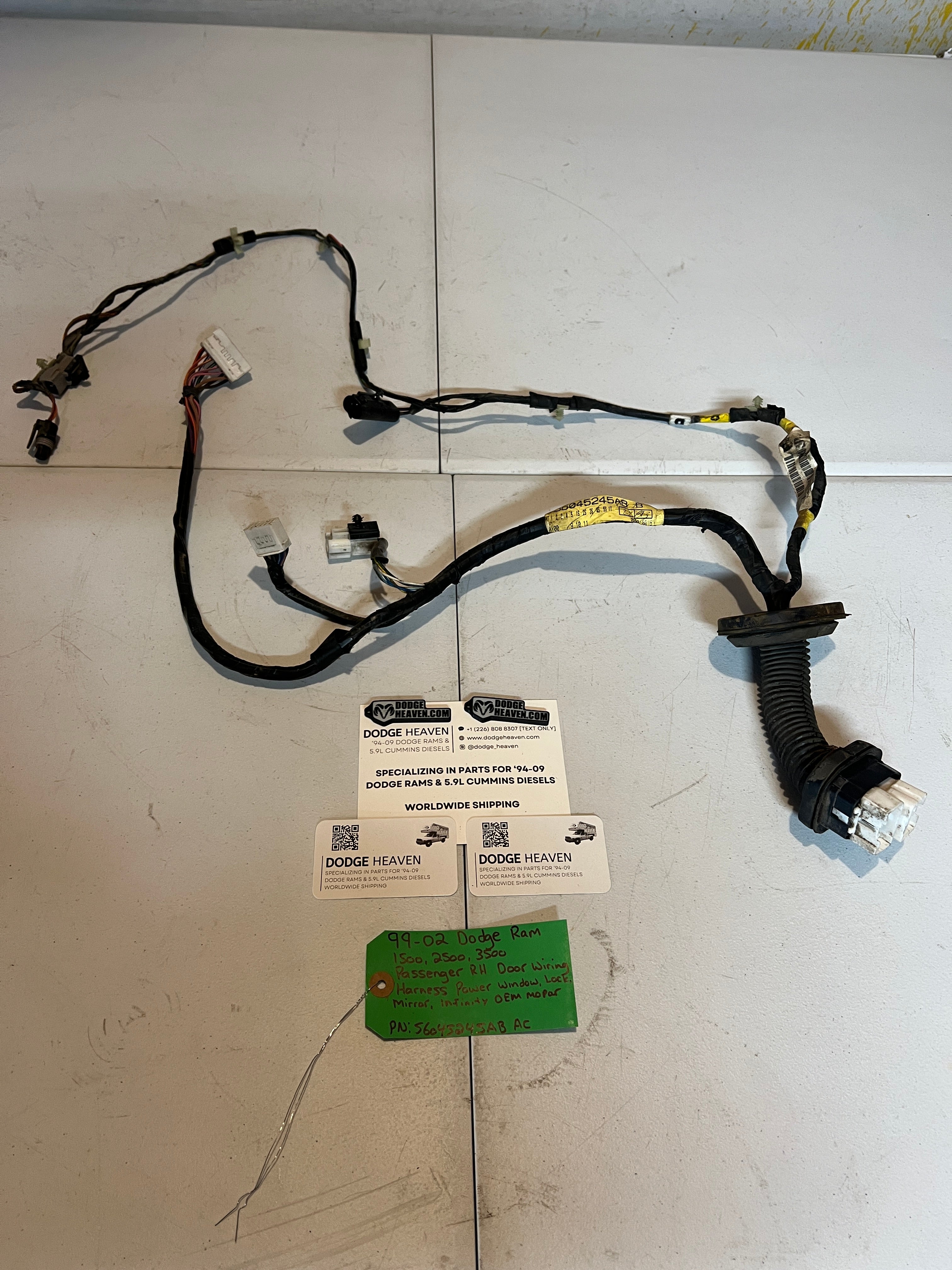 1999-2002 Dodge Ram 1500-3500 Passenger Power Door Wiring Harness