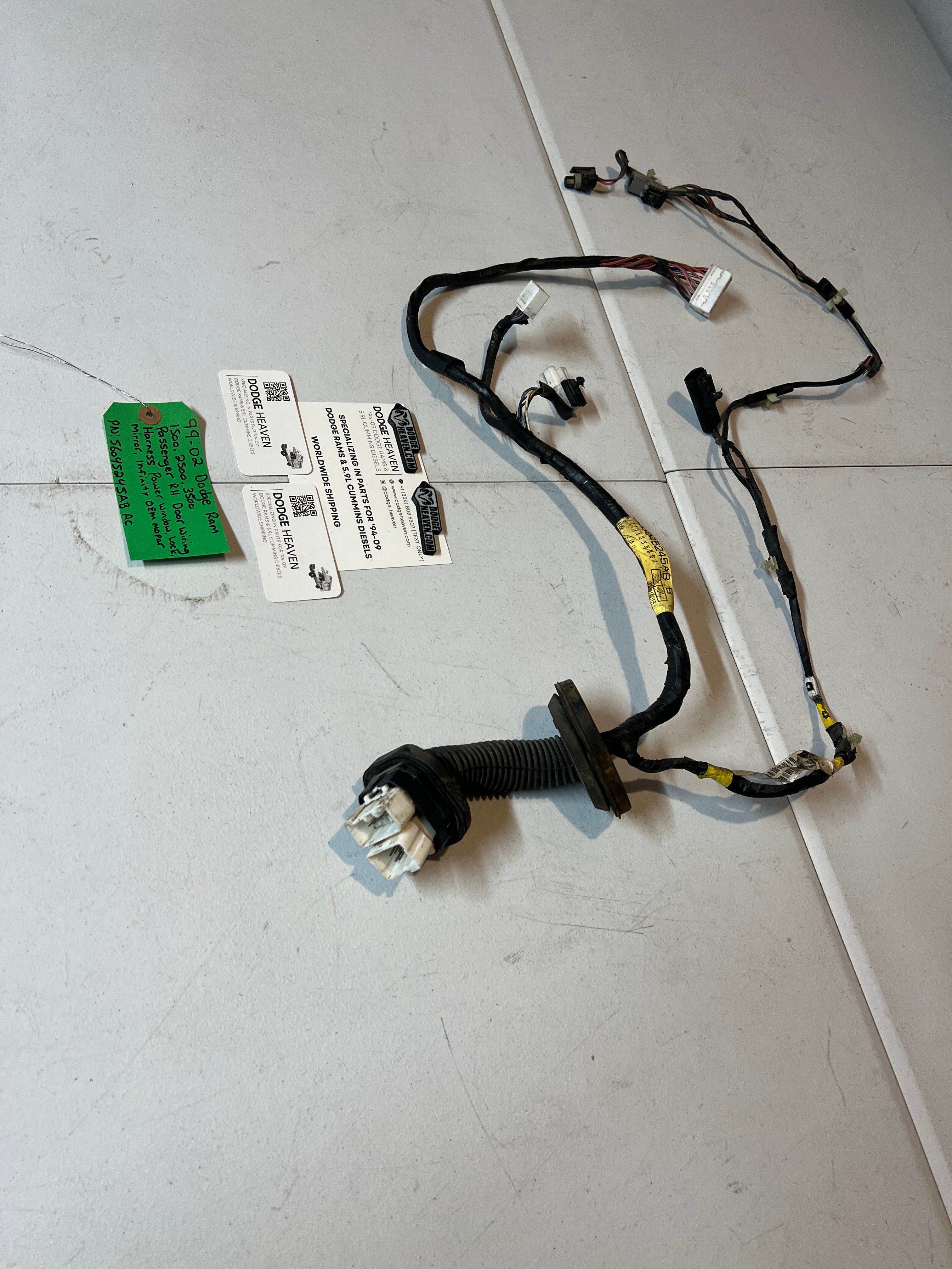 1999-2002 Dodge Ram 1500-3500 Passenger Power Door Wiring Harness