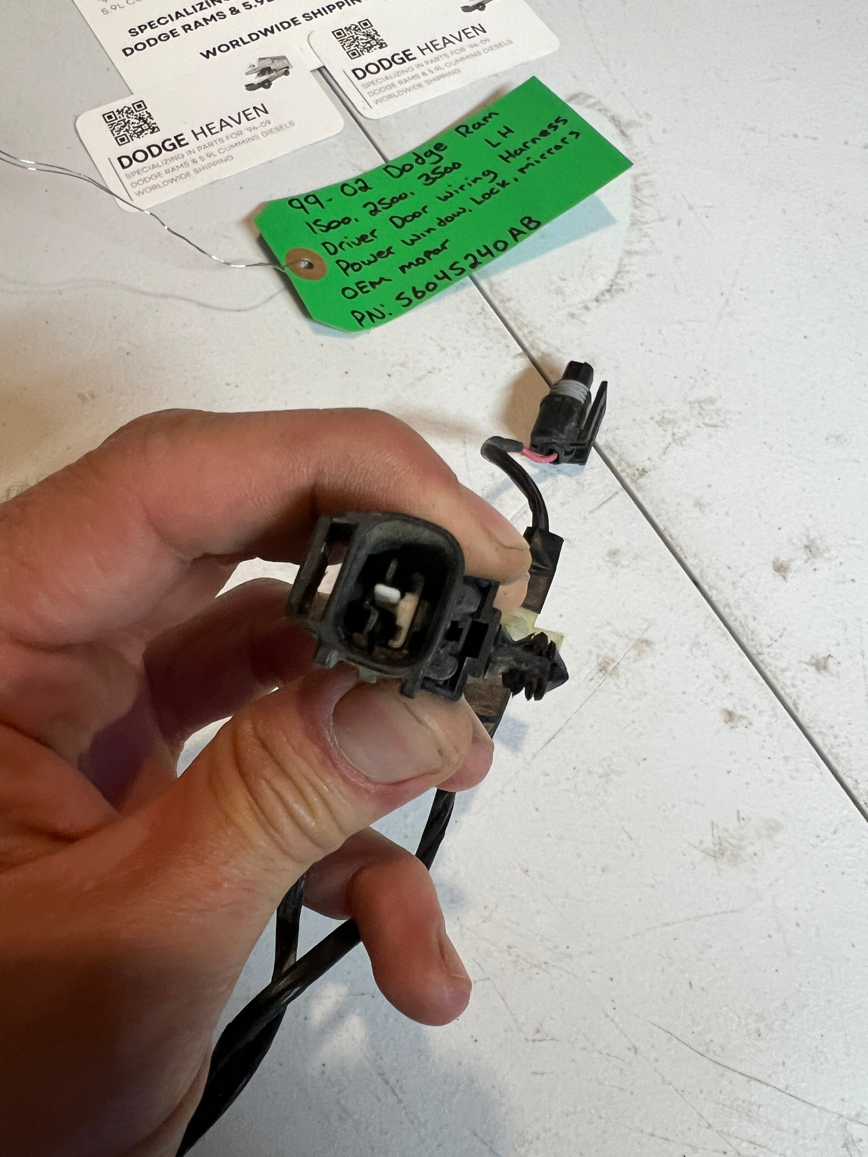 1999-2002 Dodge Ram Power Driver Door Wiring Harness