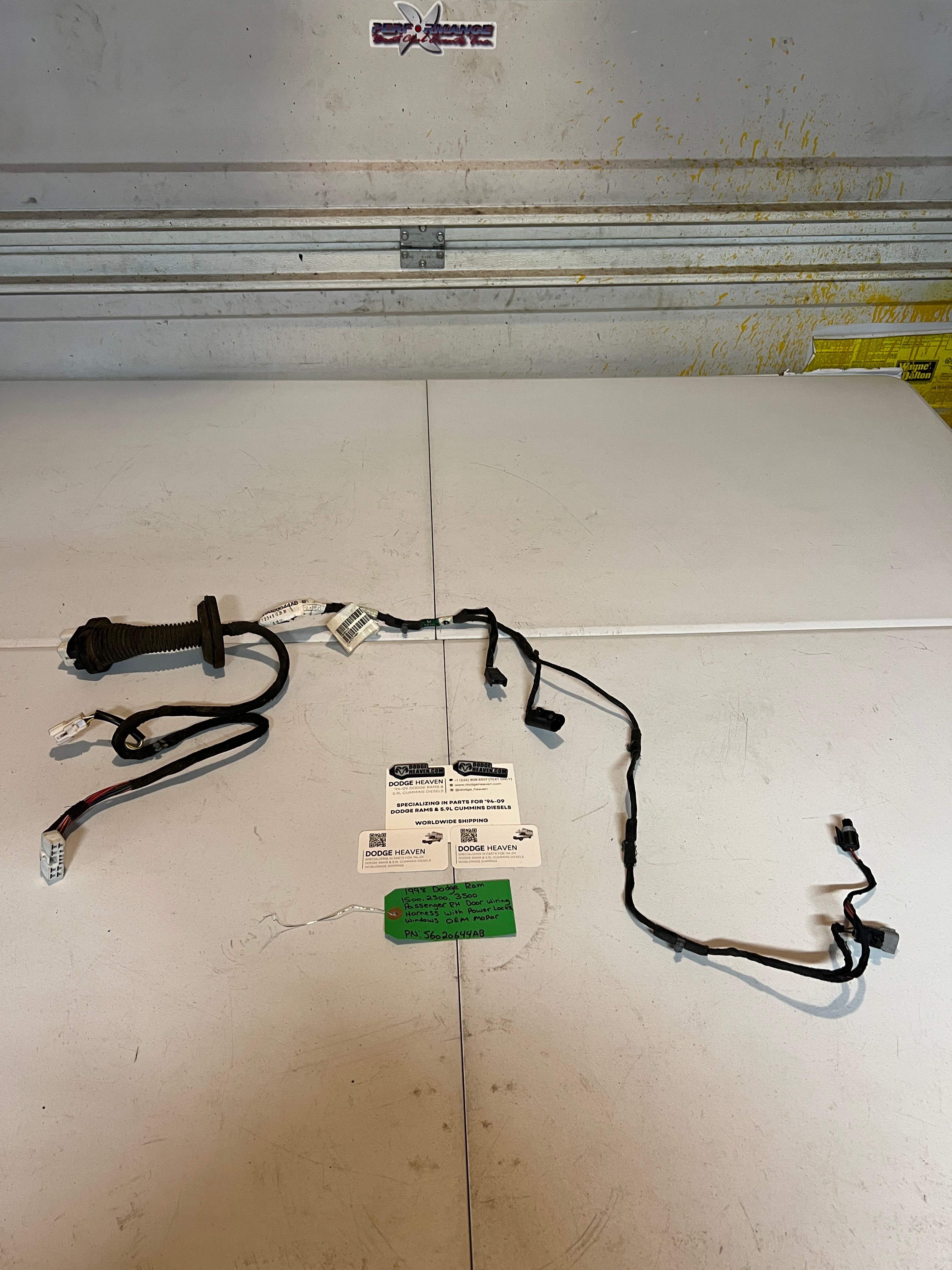 1998-1998 Dodge Ram 1500-3500 Passenger RH Power Door Wiring Harness