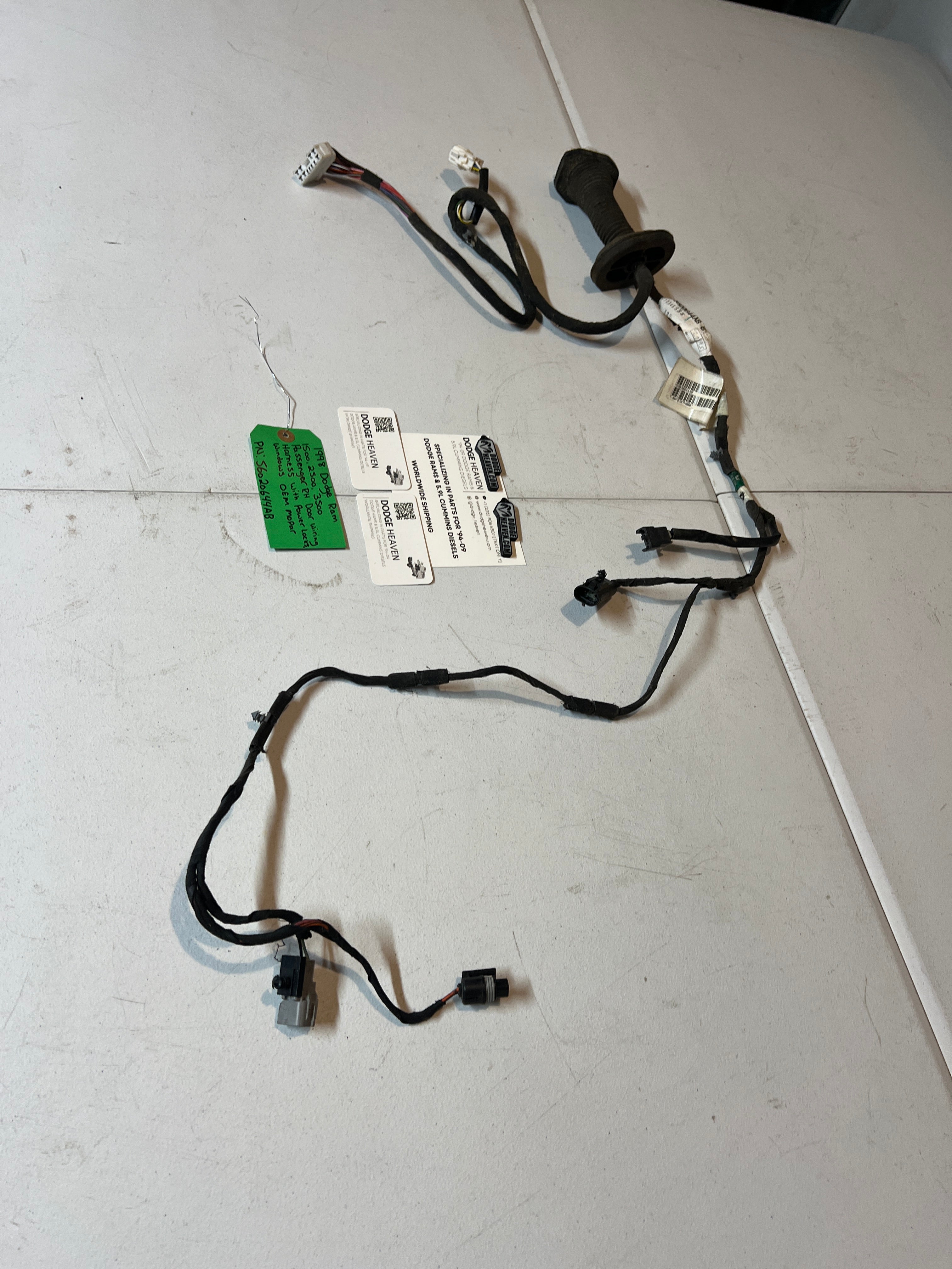 1998-1998 Dodge Ram 1500-3500 Passenger RH Power Door Wiring Harness