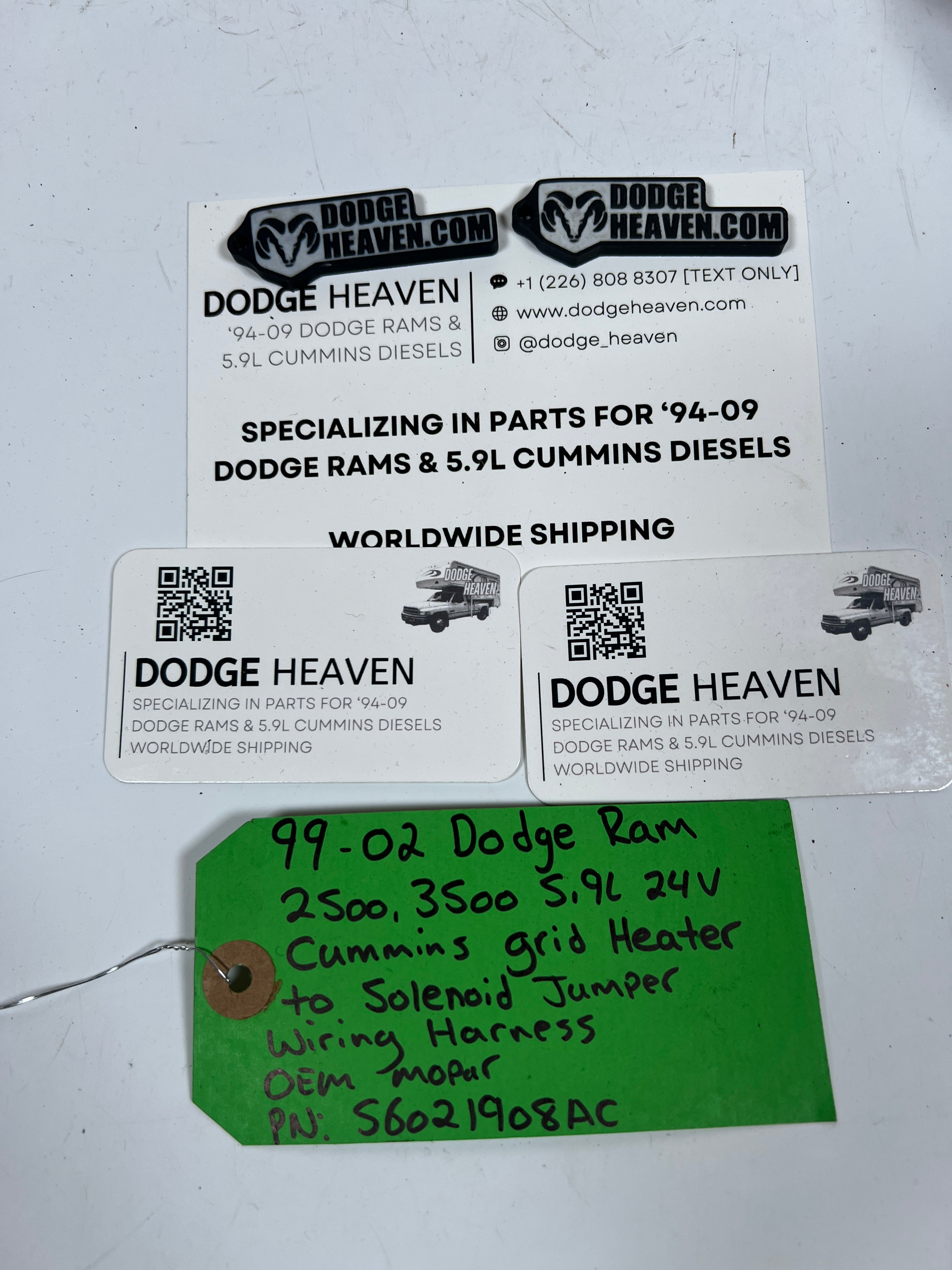 1999-2002 Dodge Ram 24 Valve 5.9L Cummins Grid Heater to Solenoid Wiring Harness