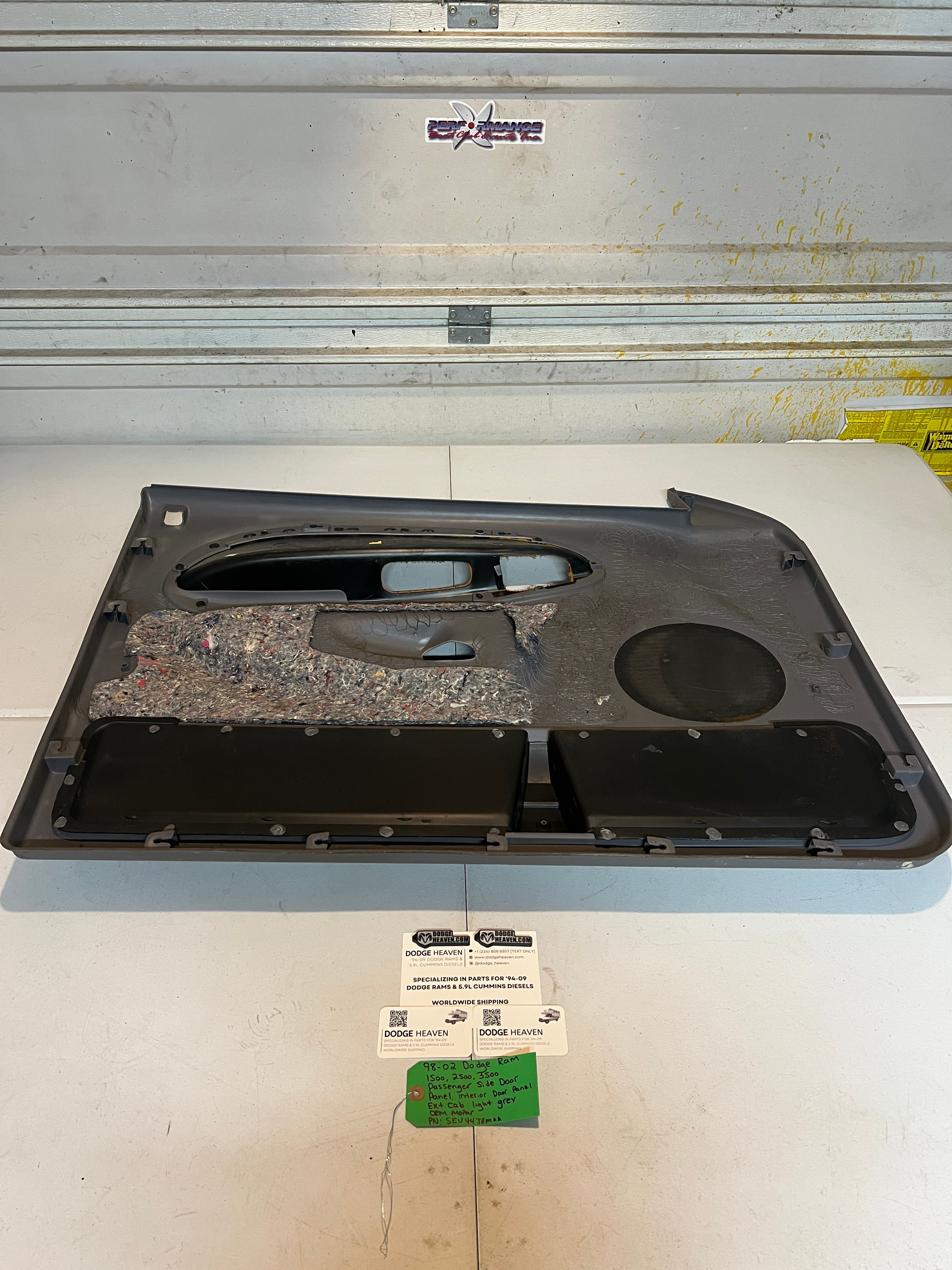 1998-2002 Dodge Ram 1500-3500 EXT Cab Passenger Door Panel Light Grey