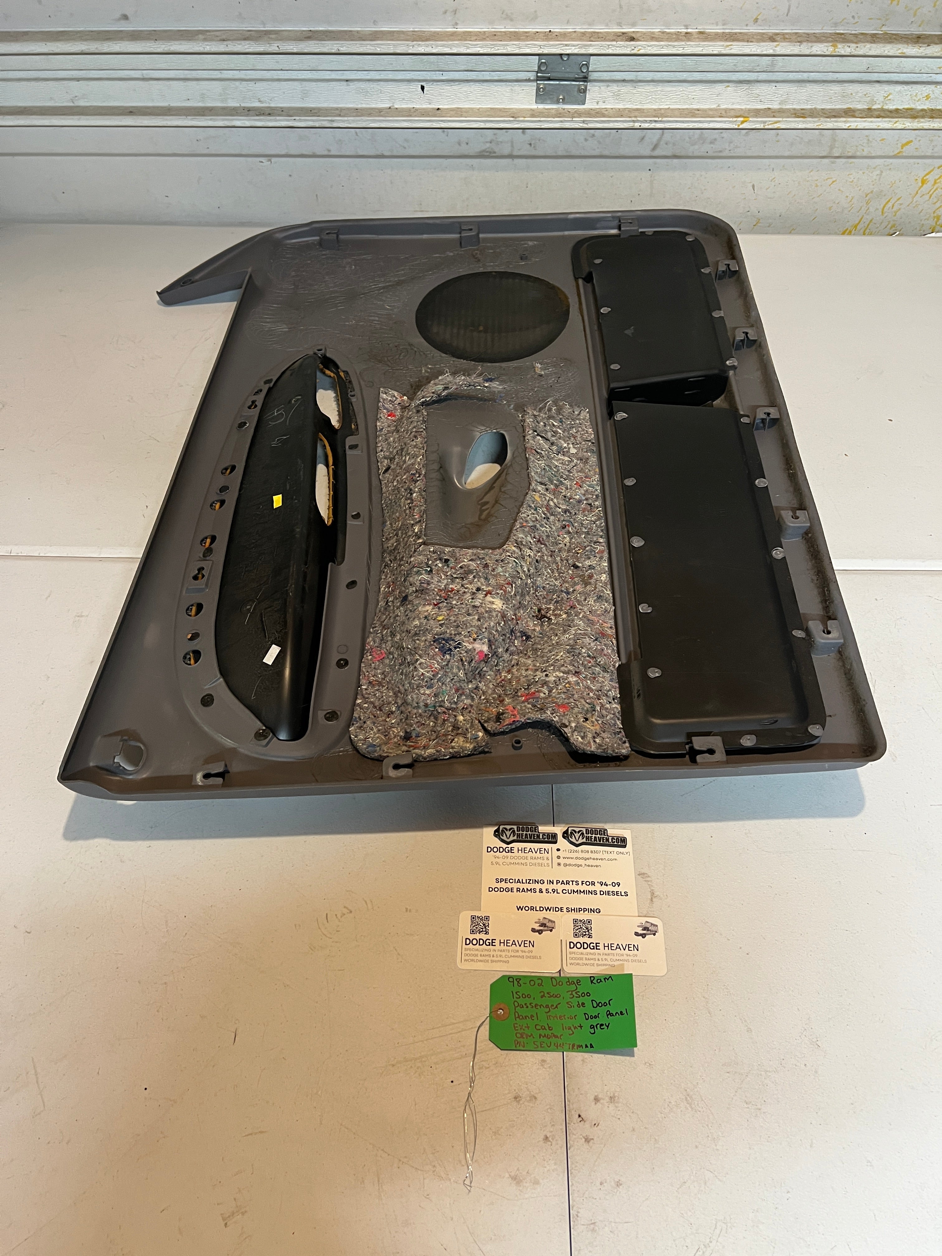1998-2002 Dodge Ram 1500-3500 EXT Cab Passenger Door Panel Light Grey
