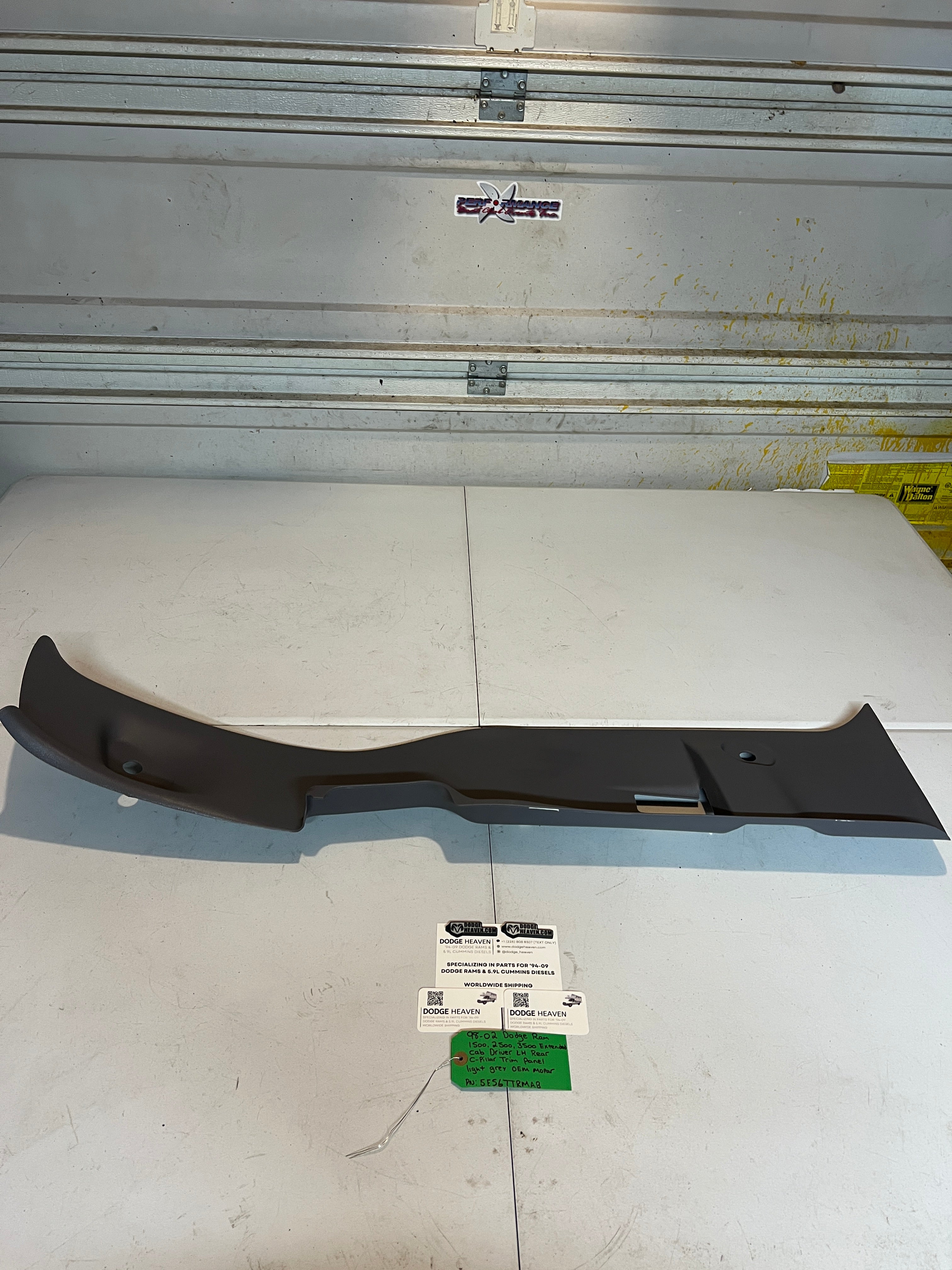 1998-2002 Dodge Ram 1500-3500 EXT Cab Rear C-Pillar Trim Light Grey LH