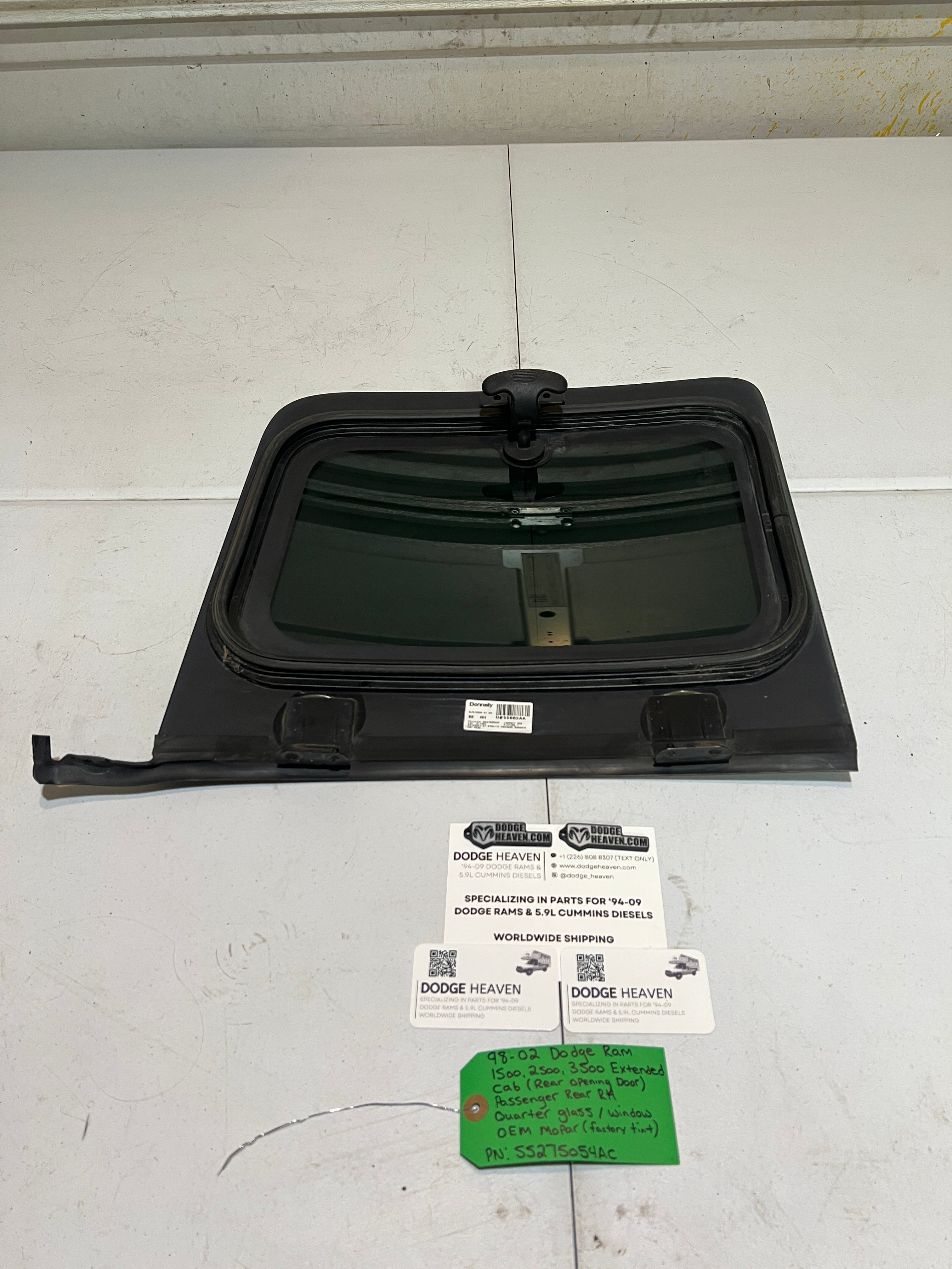 1998-2002 Dodge Ram 1500-3500 EXT Cab Passenger Quarter Window Glass Tinted