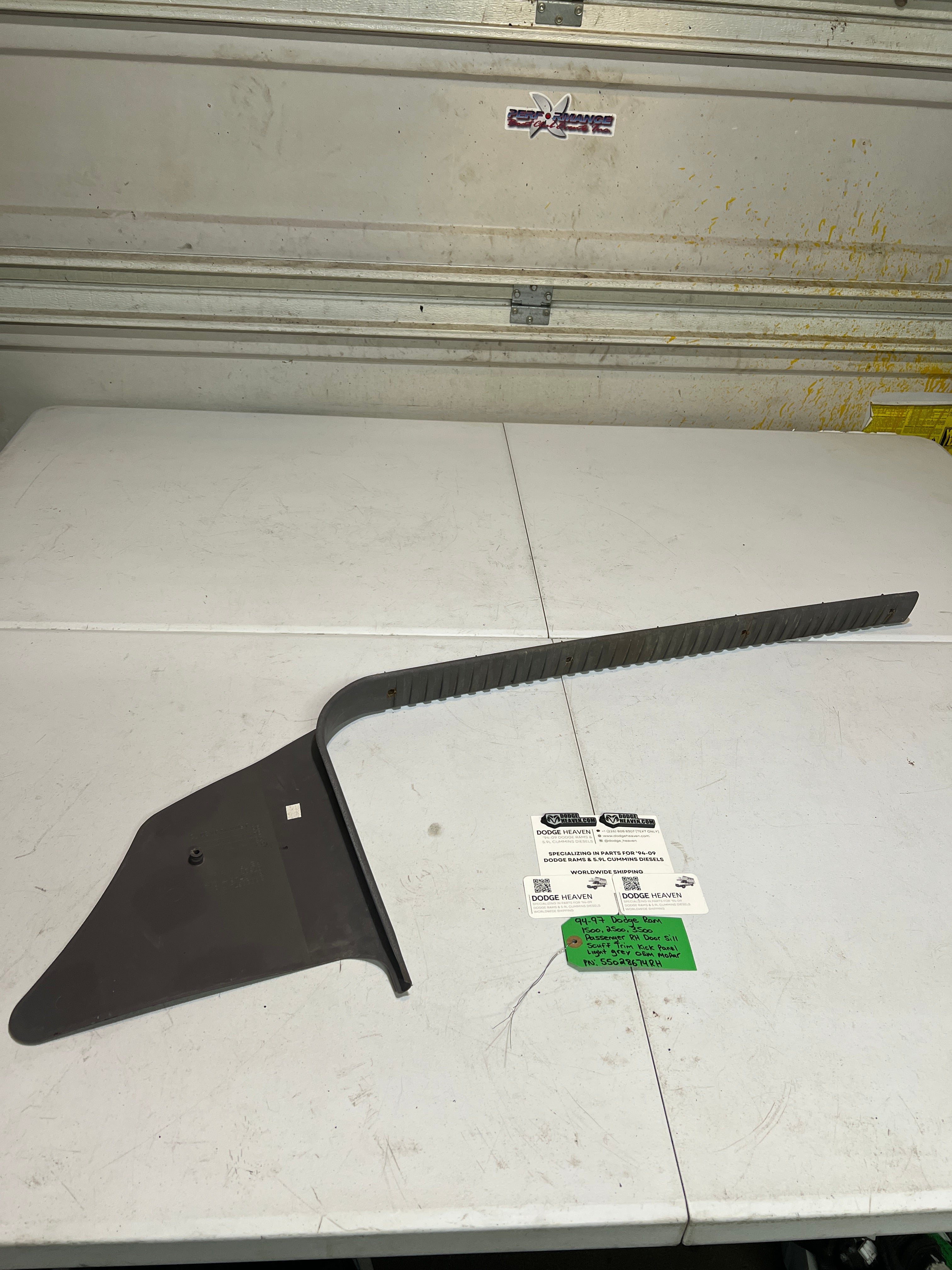 1994-1997 Dodge Ram 1500-3500 Passenger Door Sill Kick Panel Light Grey