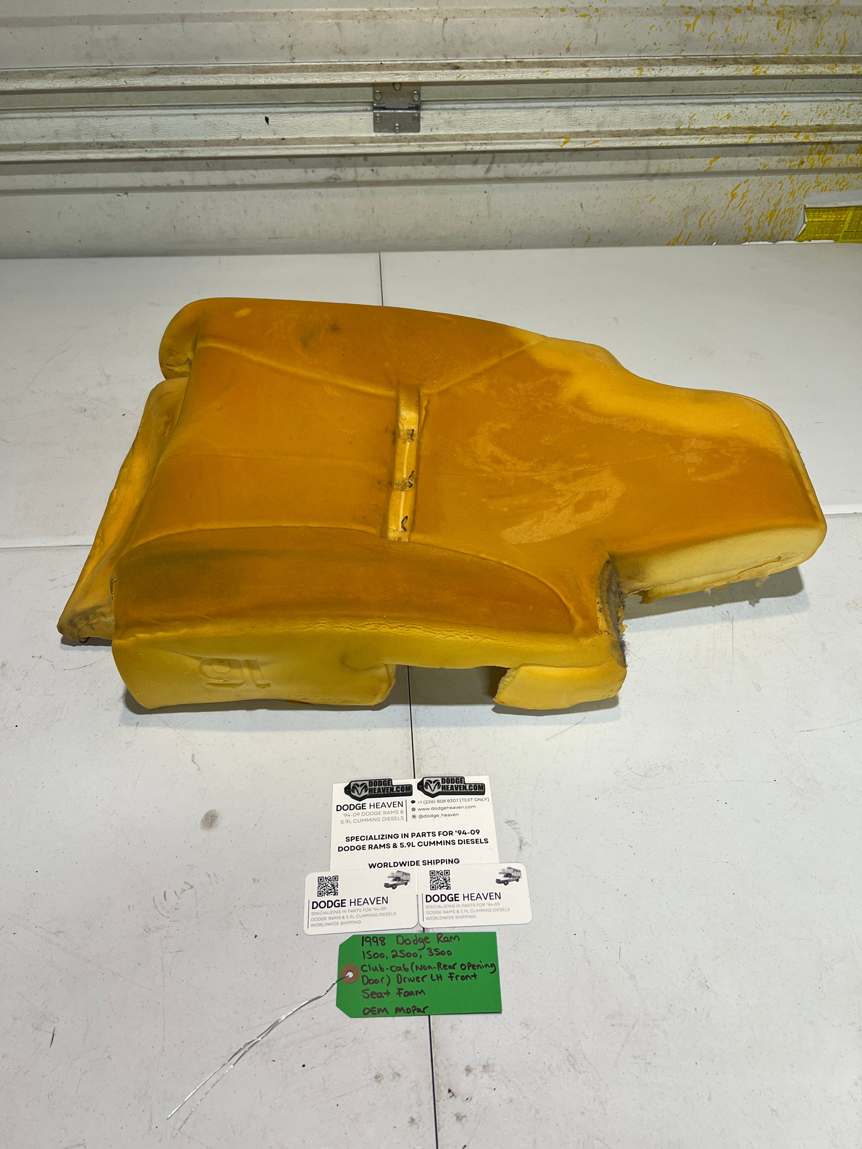 1998-1998 Dodge Ran 1500-3500 Club Cab Front Driver Seat Foam Back Rest