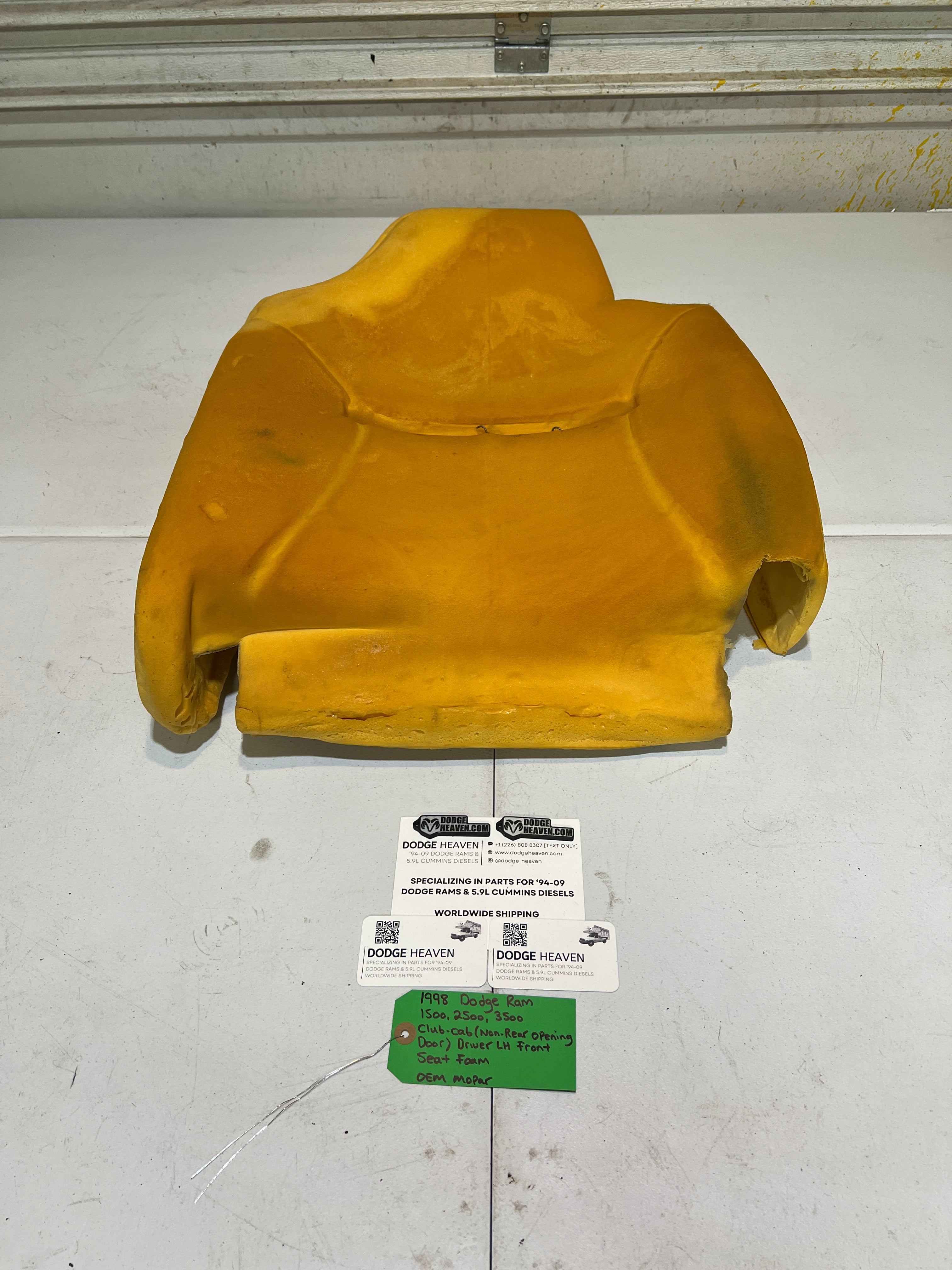 1998-1998 Dodge Ran 1500-3500 Club Cab Front Driver Seat Foam Back Rest