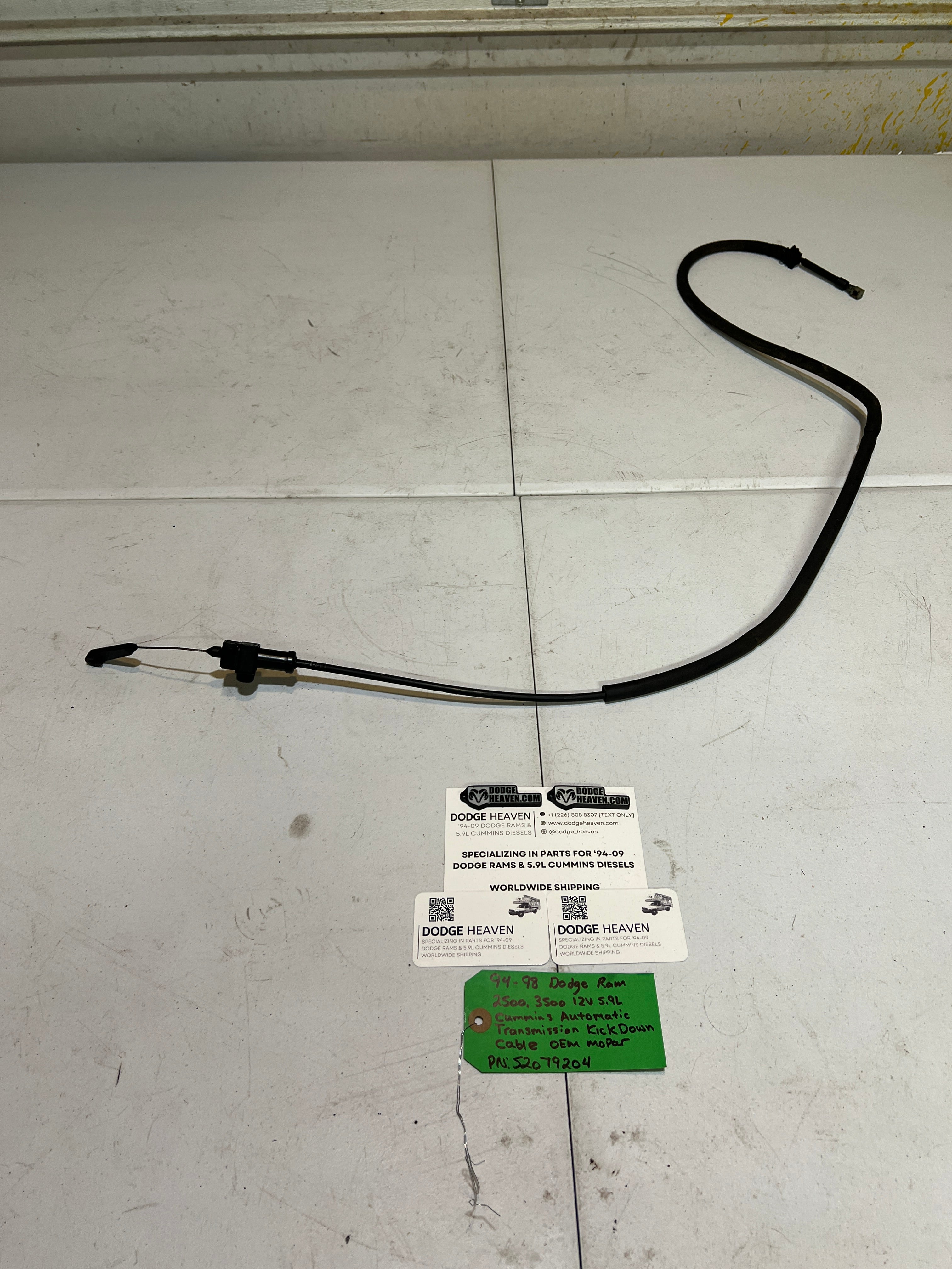 1994-1998 Dodge Ram 12 Valve 5.9L Cummins Transmission Kick Down Cable