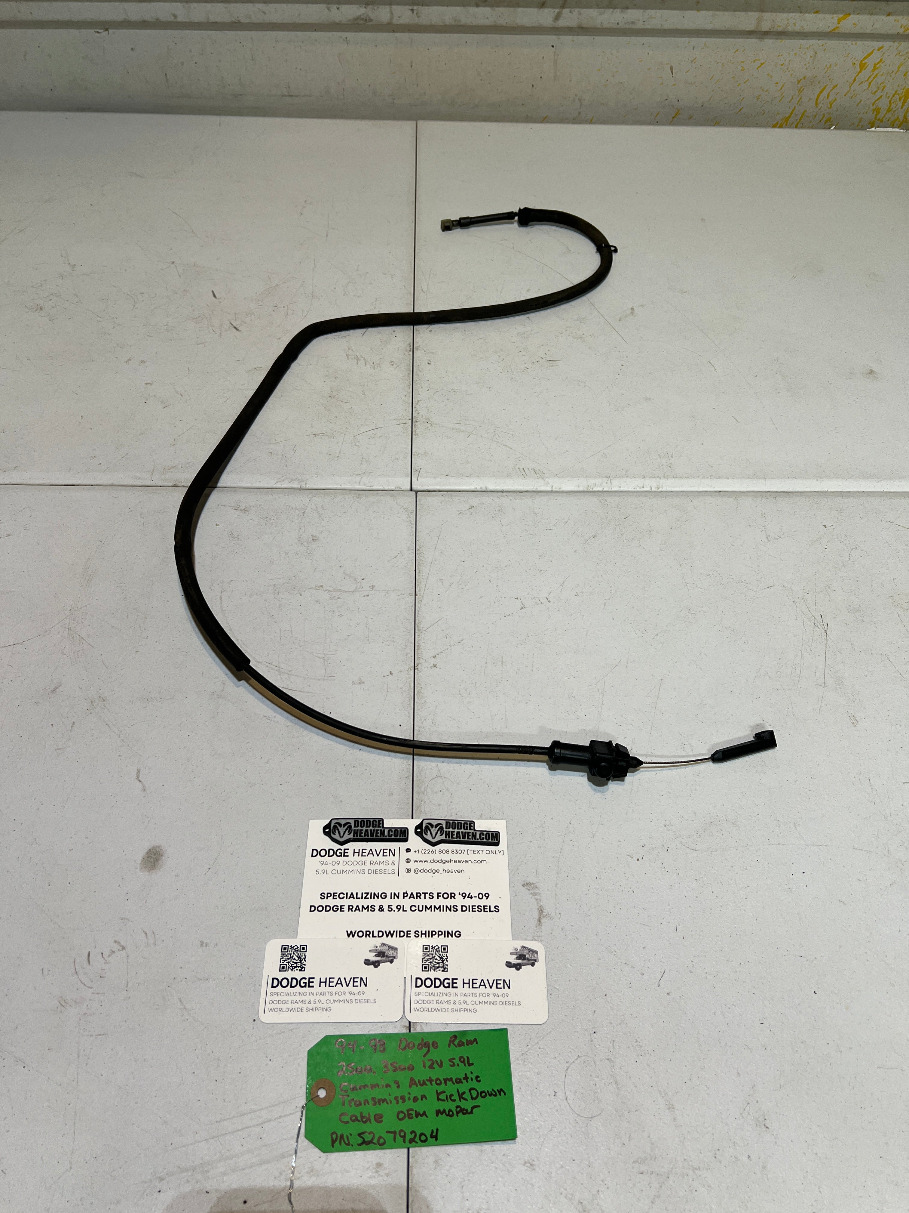 1994-1998 Dodge Ram 12 Valve 5.9L Cummins Transmission Kick Down Cable
