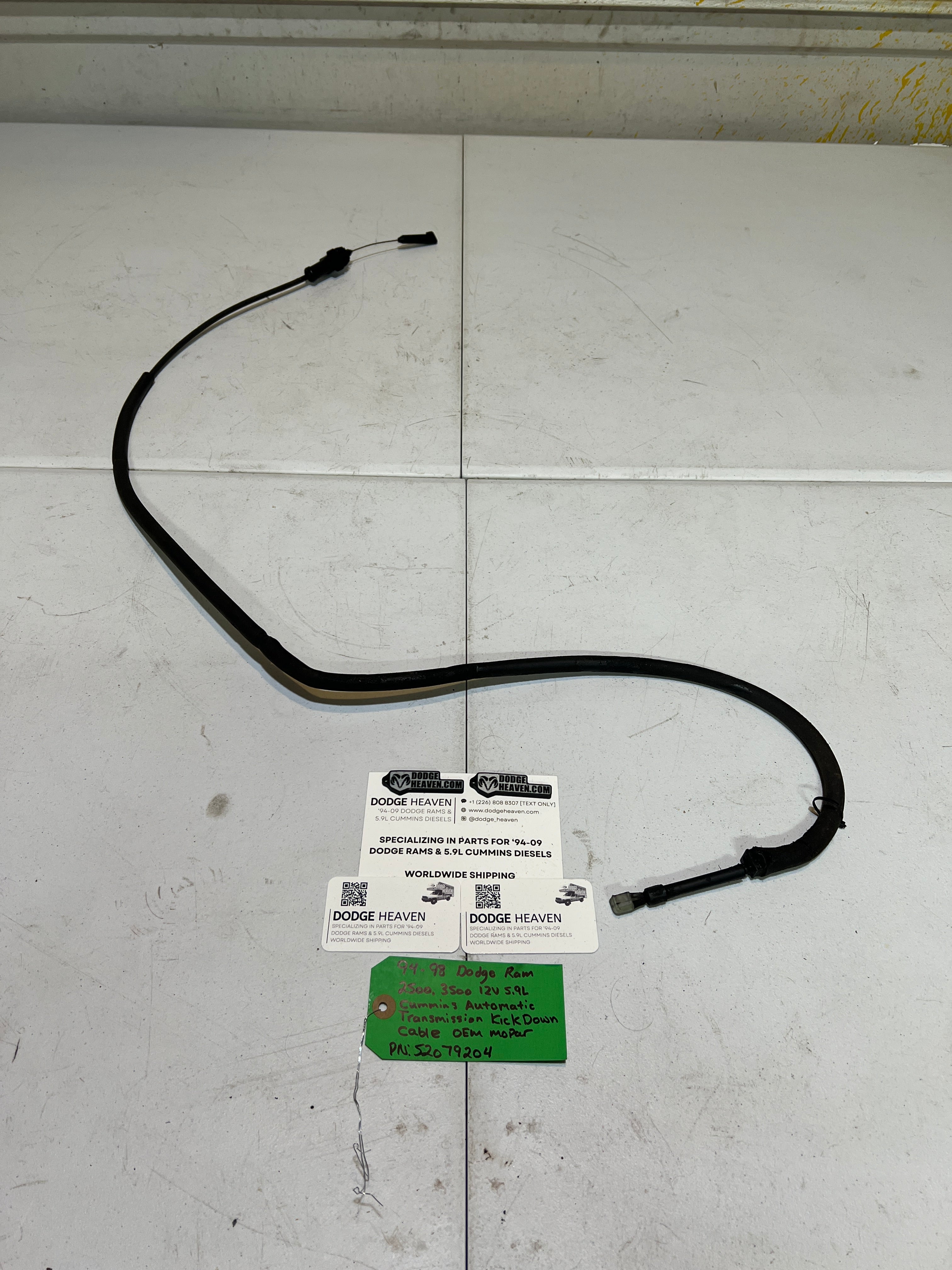 1994-1998 Dodge Ram 12 Valve 5.9L Cummins Transmission Kick Down Cable