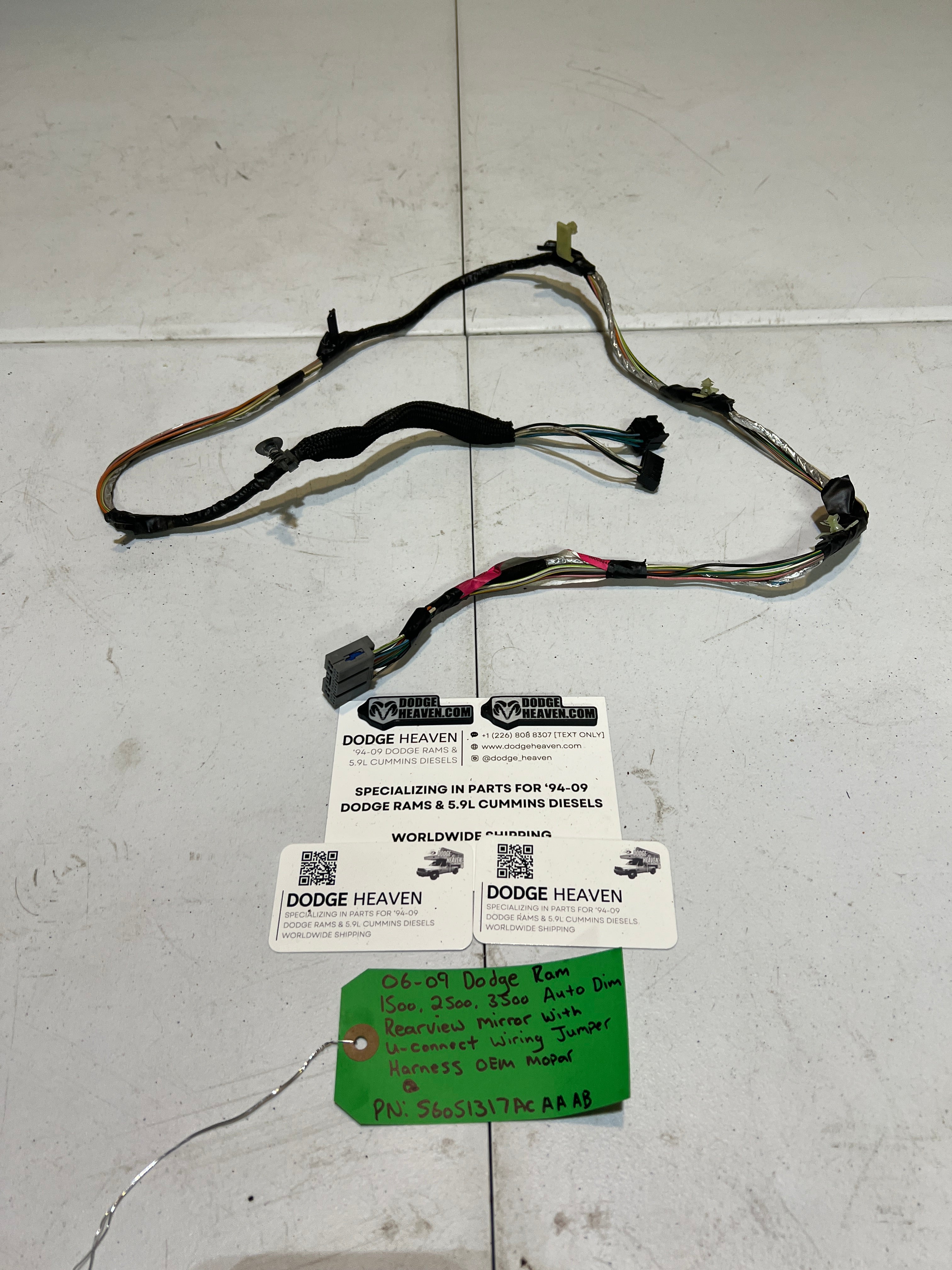 2006-2009 Dodge Ram Auto Dim Rear View Mirror U-Connect Wiring