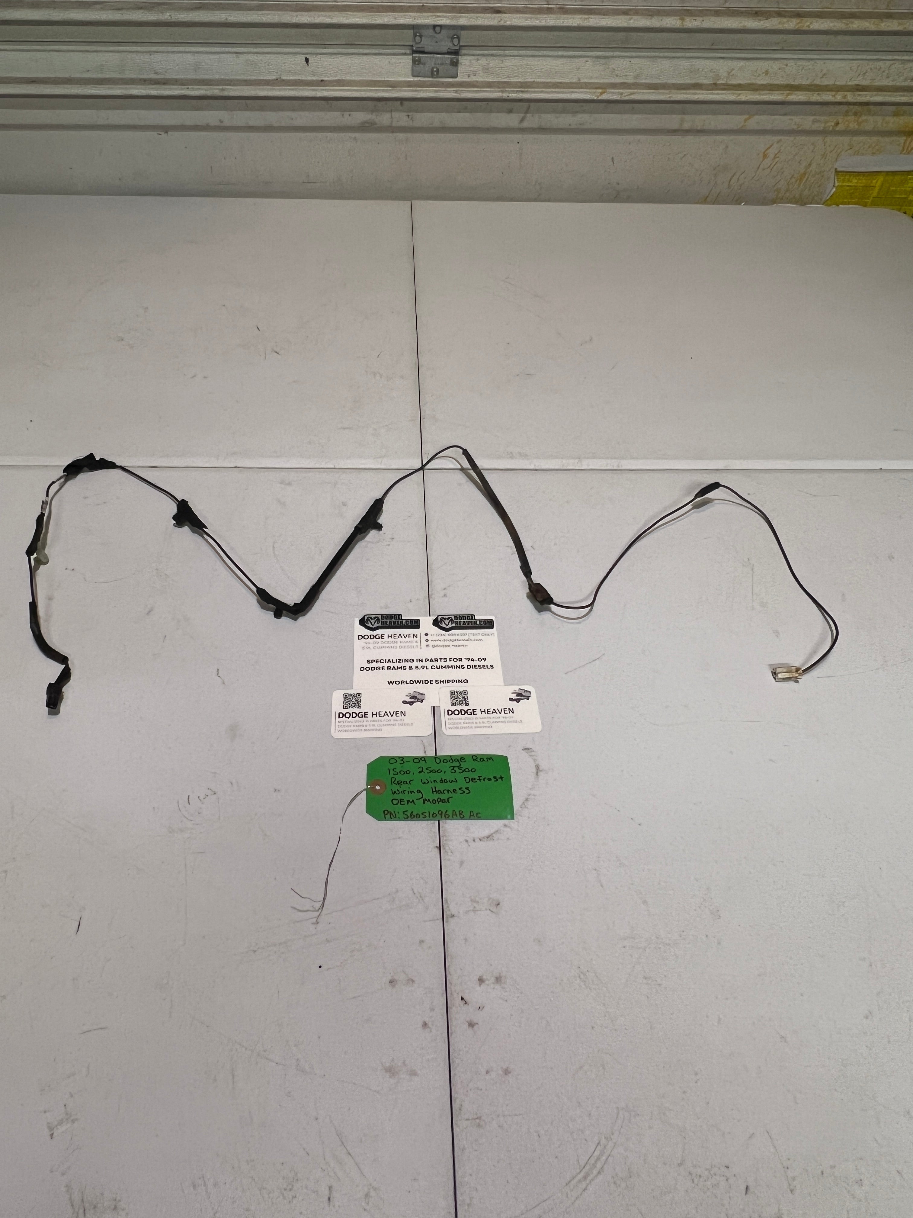 2003-2009 Dodge Ram 1500-3500 Rear Window Defrost Wiring Harness