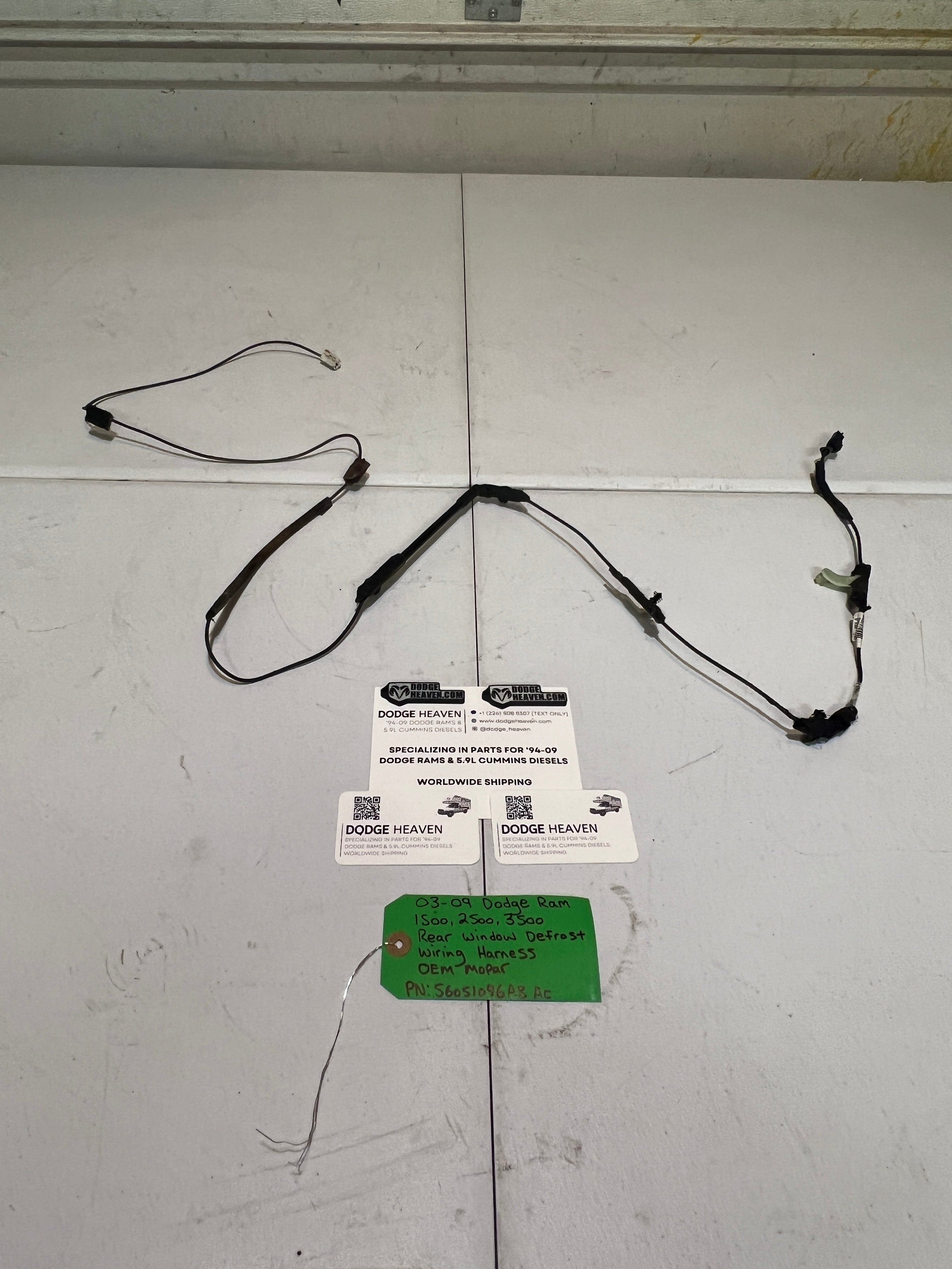 2003-2009 Dodge Ram 1500-3500 Rear Window Defrost Wiring Harness