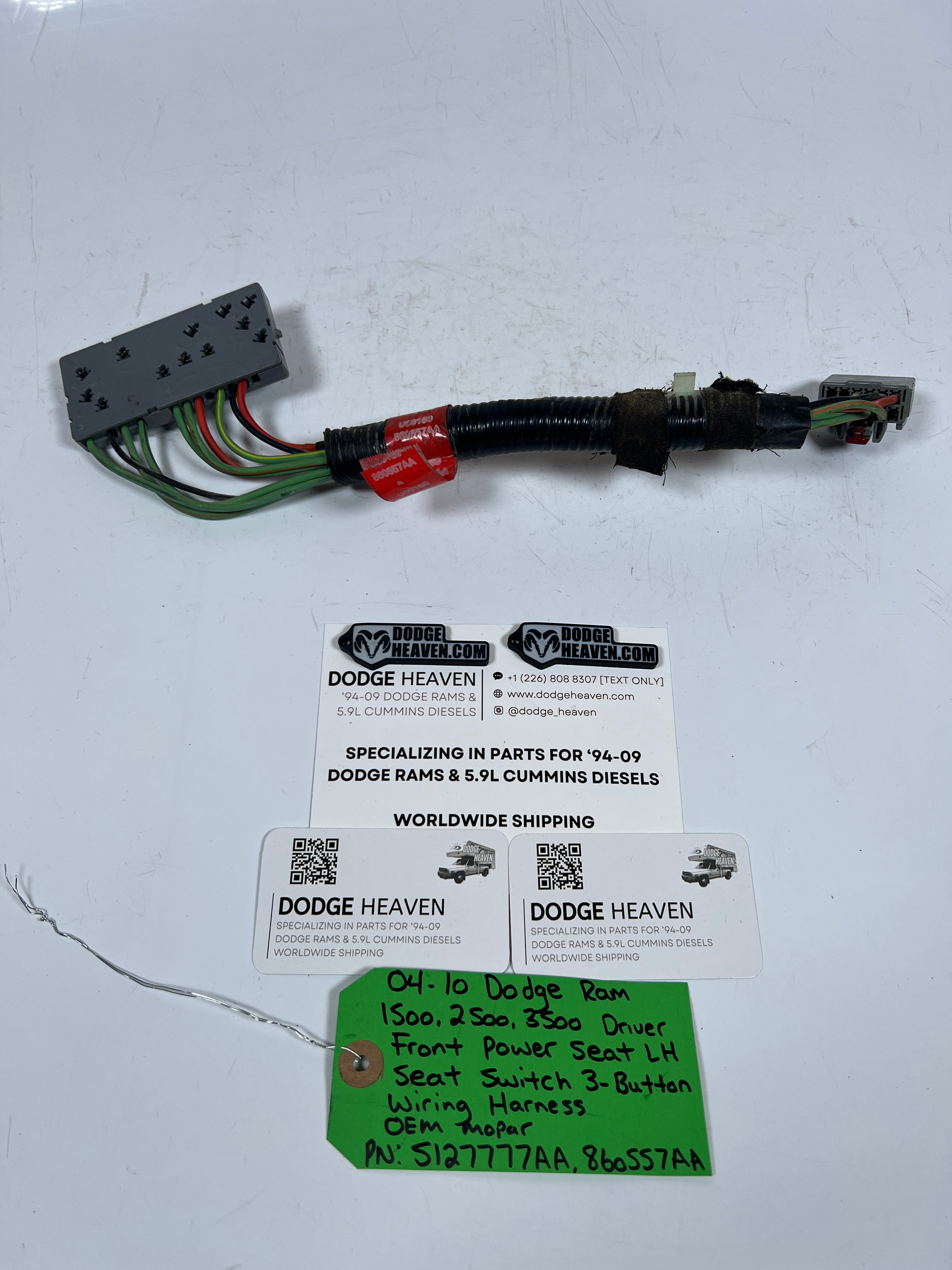 2004-2010 Dodge Ram 1500-3500 Driver Front Power Seat 3-Button Wire Harness