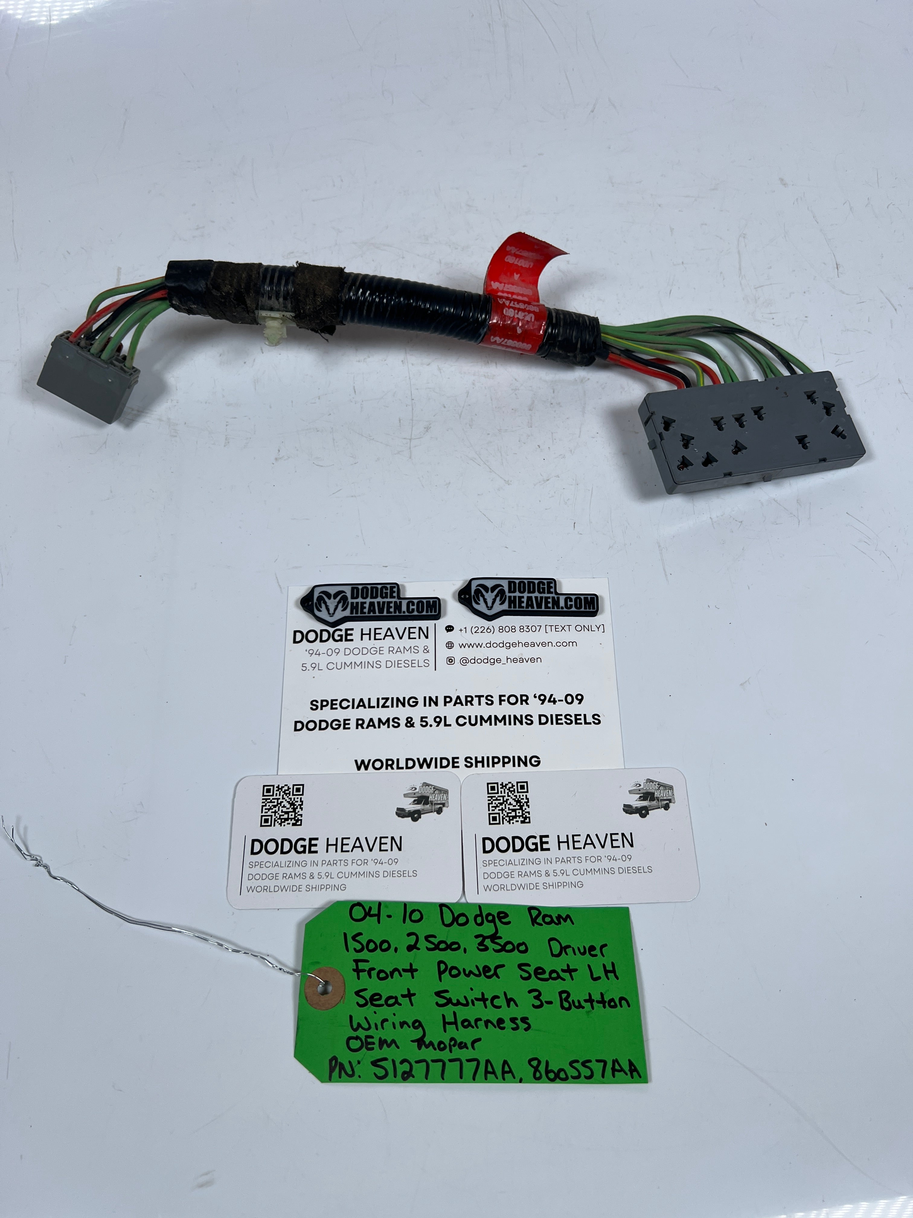 2004-2010 Dodge Ram 1500-3500 Driver Front Power Seat 3-Button Wire Harness