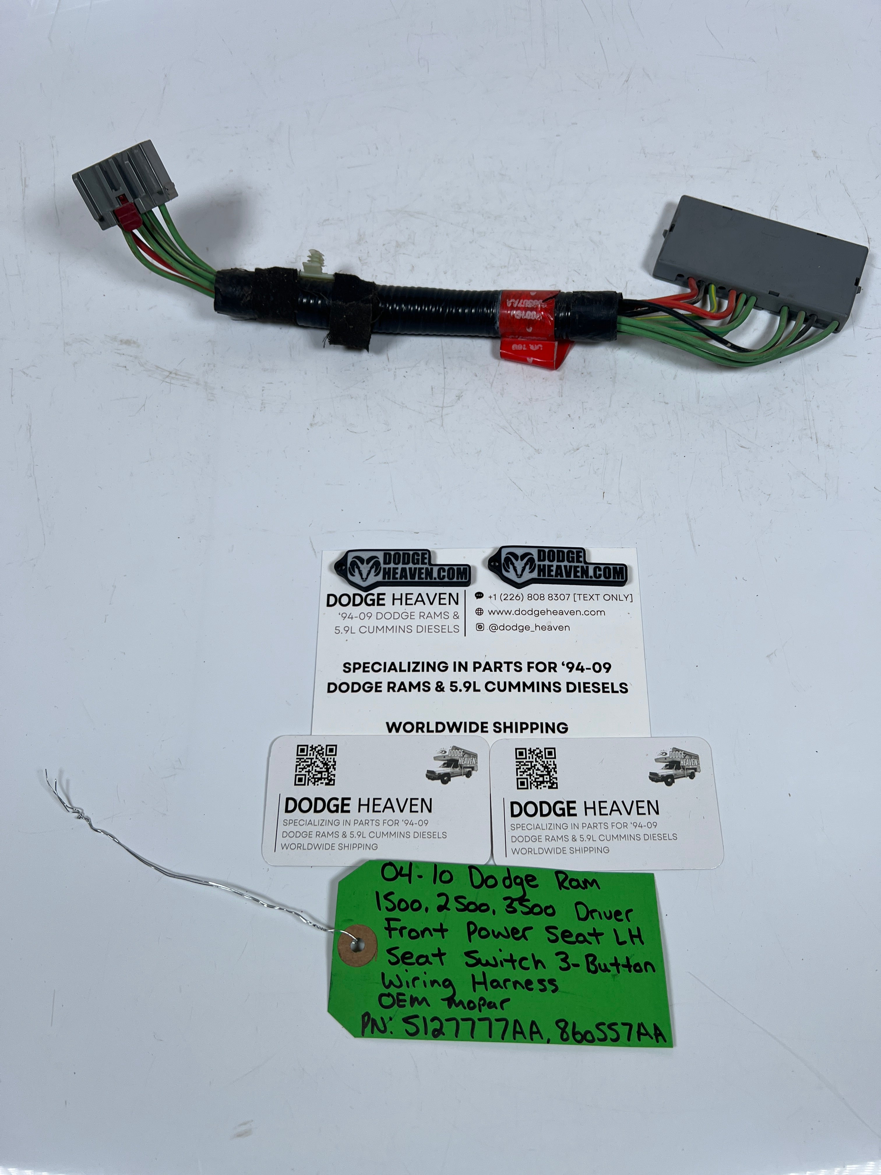 2004-2010 Dodge Ram 1500-3500 Driver Front Power Seat 3-Button Wire Harness