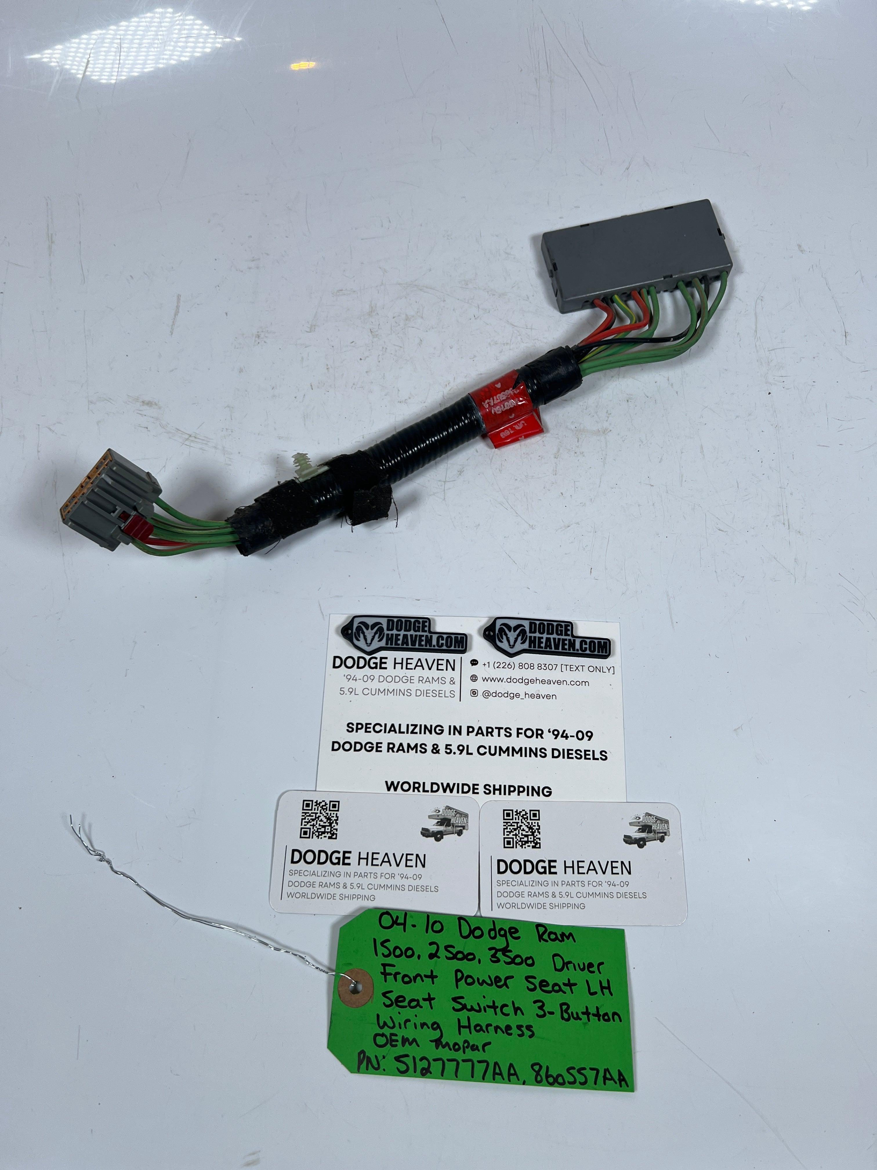 2004-2010 Dodge Ram 1500-3500 Driver Front Power Seat 3-Button Wire Harness