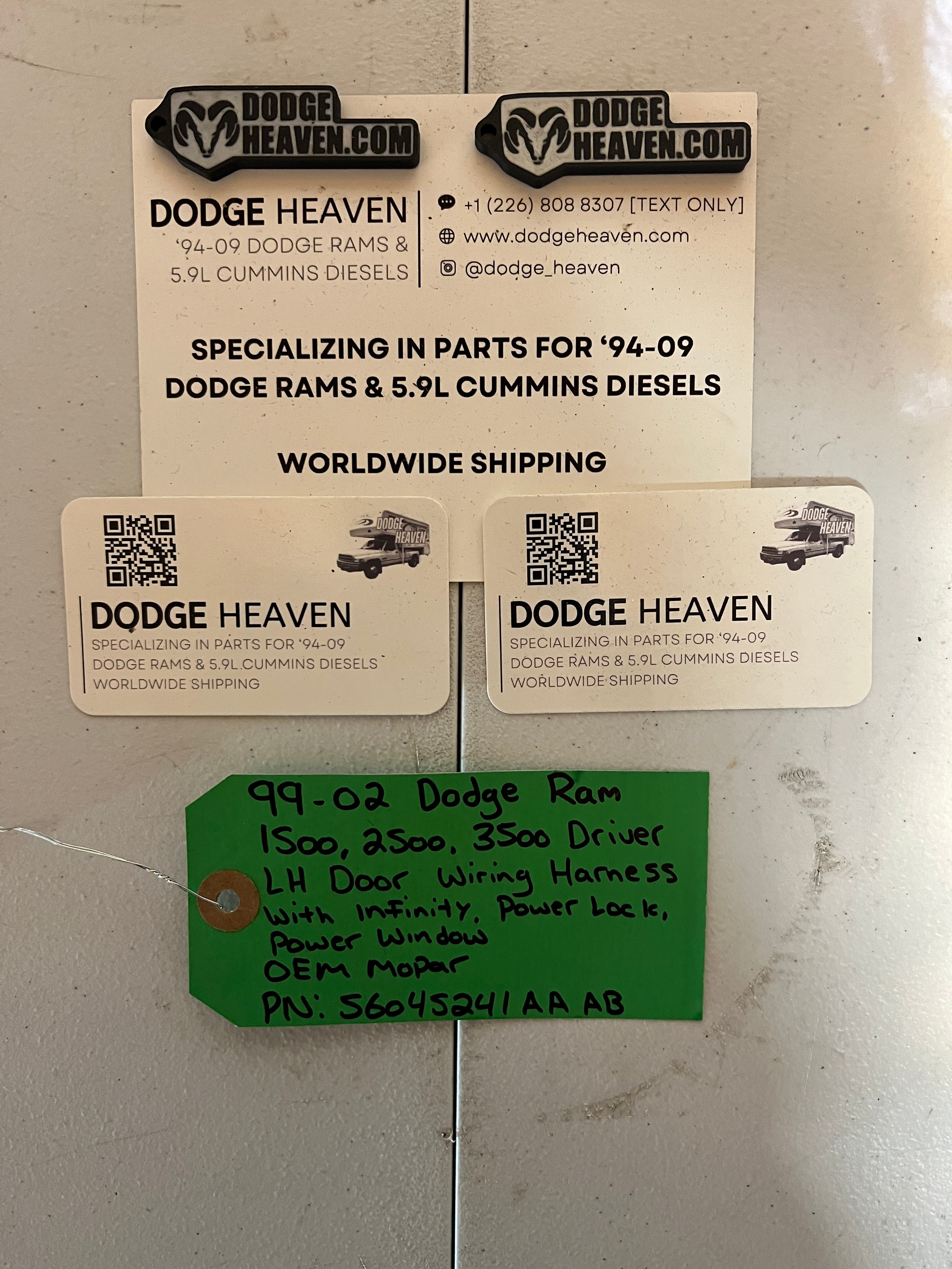 1998-2002 Ram 1500 2500 3500 Driver-Side Door Harness w/ Infinity (OEM)