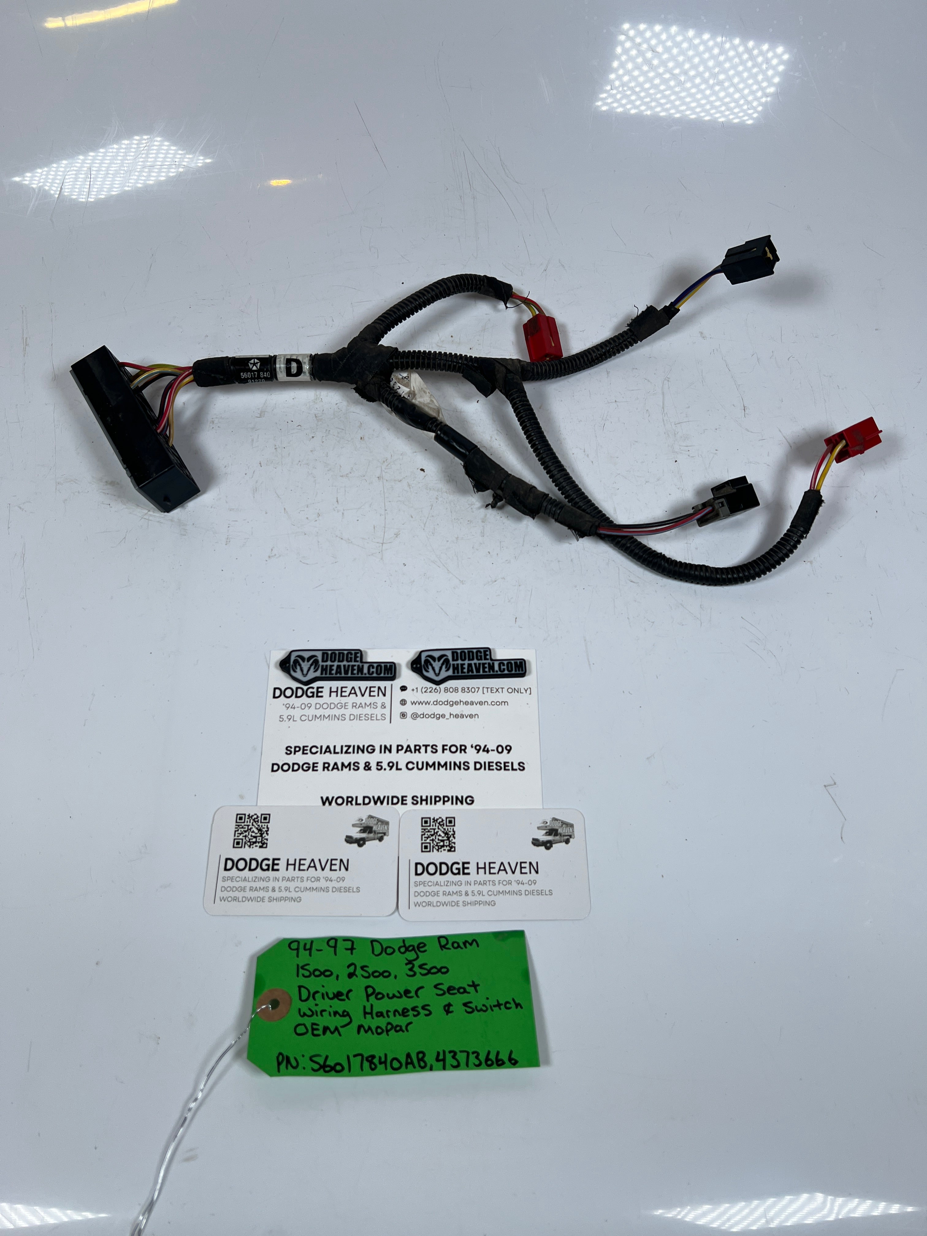1994-1997 Dodge Ram Driver-Side Power Seat Wiring Harness & Switch (OEM)